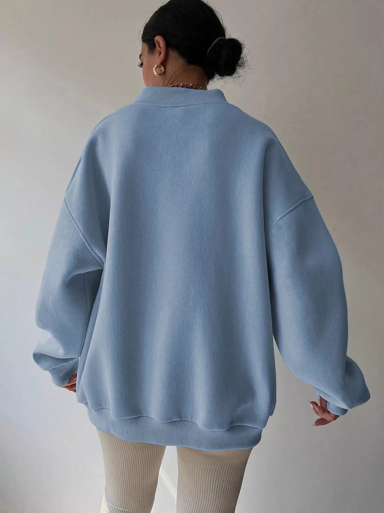 Dropped Shoulder Long Sleeve Oversized Sweatshirt  Shop One Place