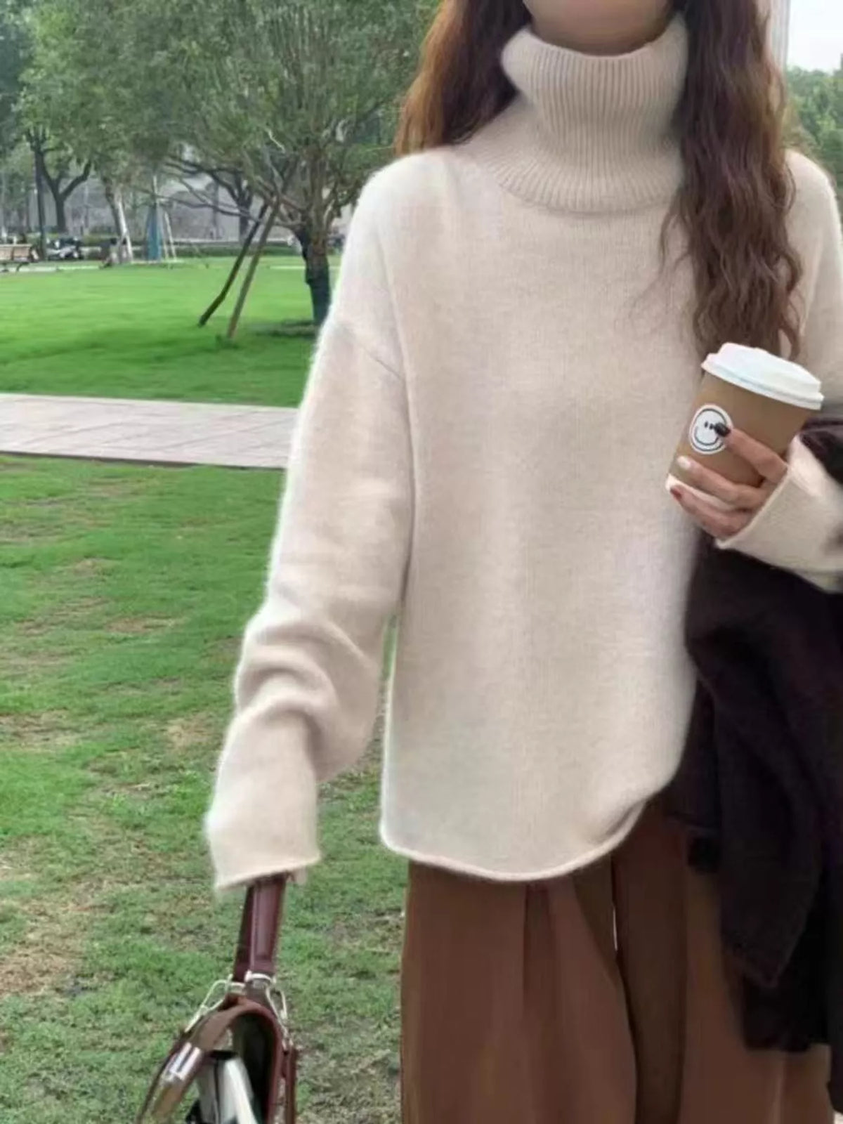 Women's Turtleneck Drop Shoulder Sweater – view 18