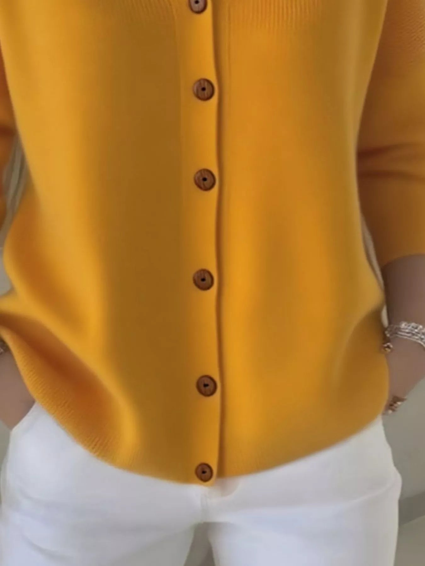 Full Size Button Up Long Sleeve Cardigan Plus Size  Shop One Place