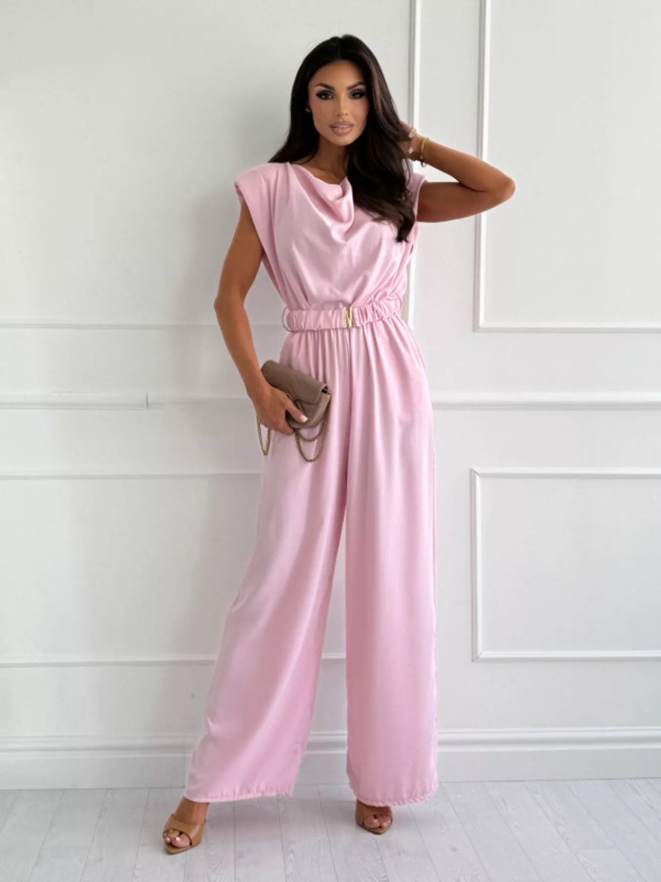 Cowl Neck Wide-Leg Jumpsuit  Shop One Place