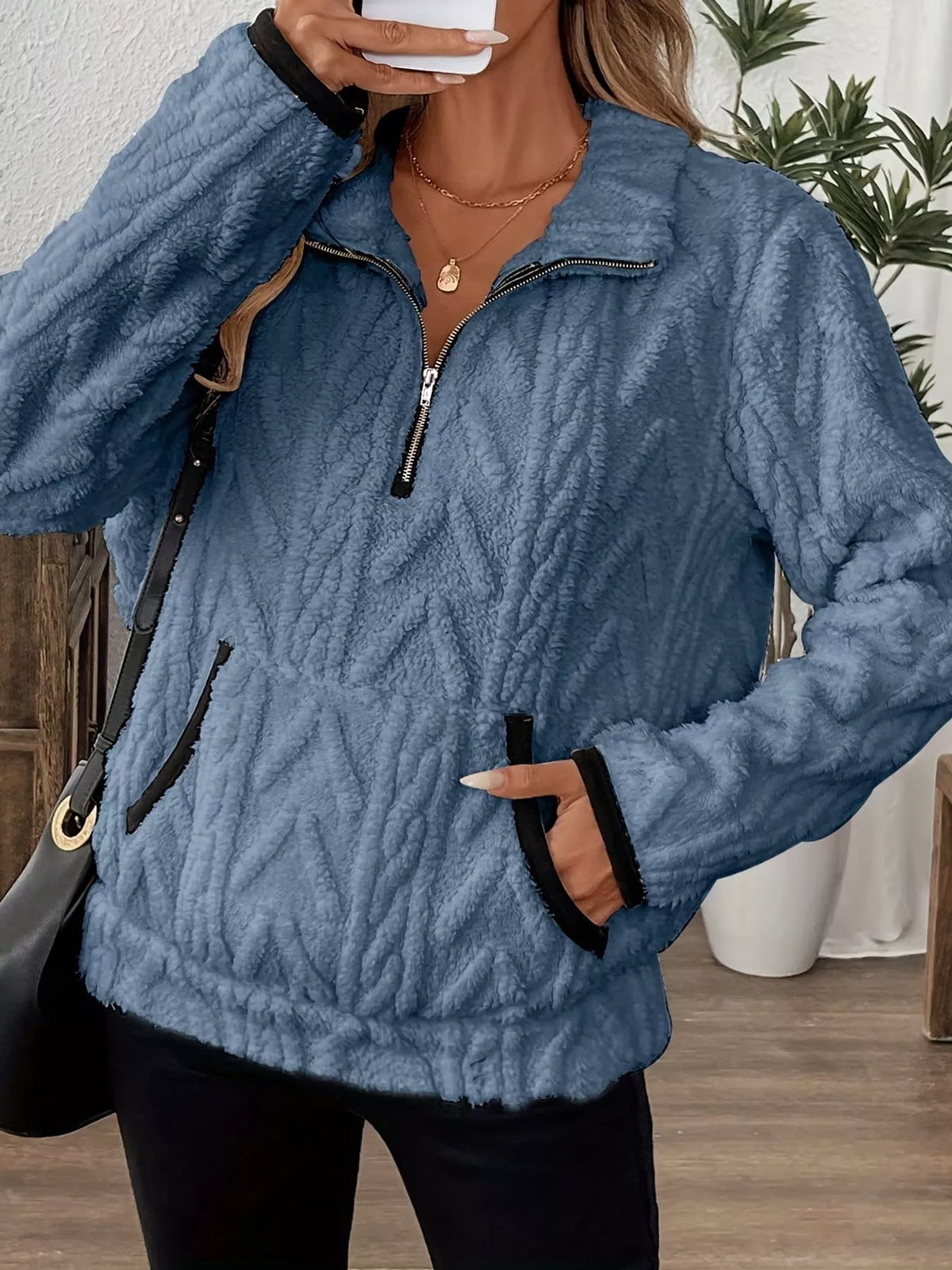 Women's Quarter-Zip Sherpa Sweatshirt – view 32