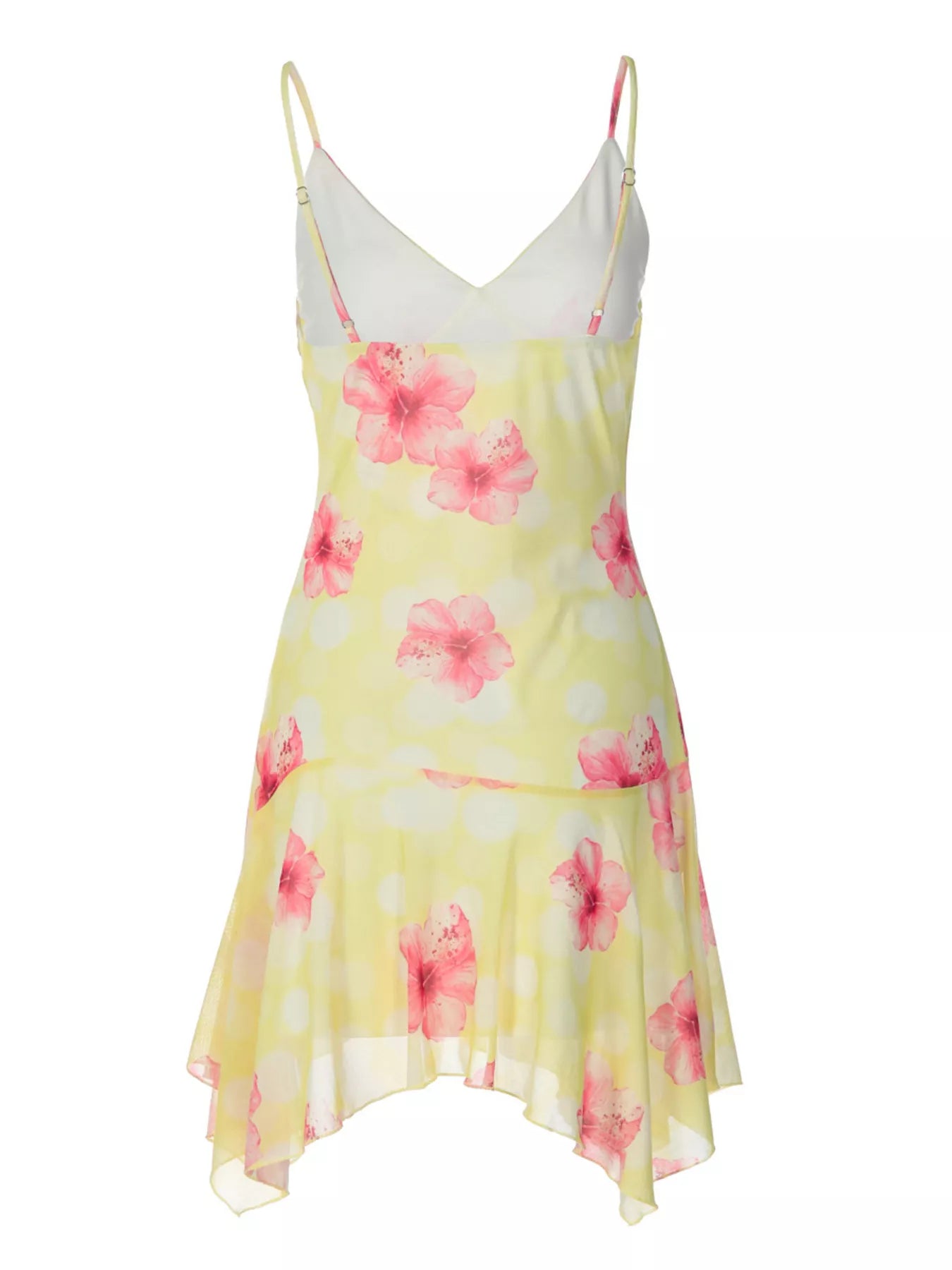 Sheer Floral Print Sleeveless Asymmetrical Mini Dress  Shop One Place