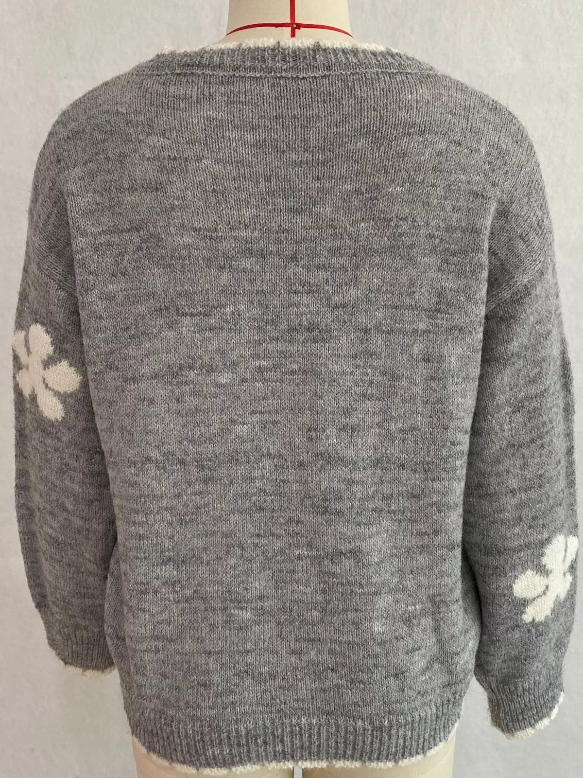 Floral Applique Button-Down Knit Cardigan  Shop One Place