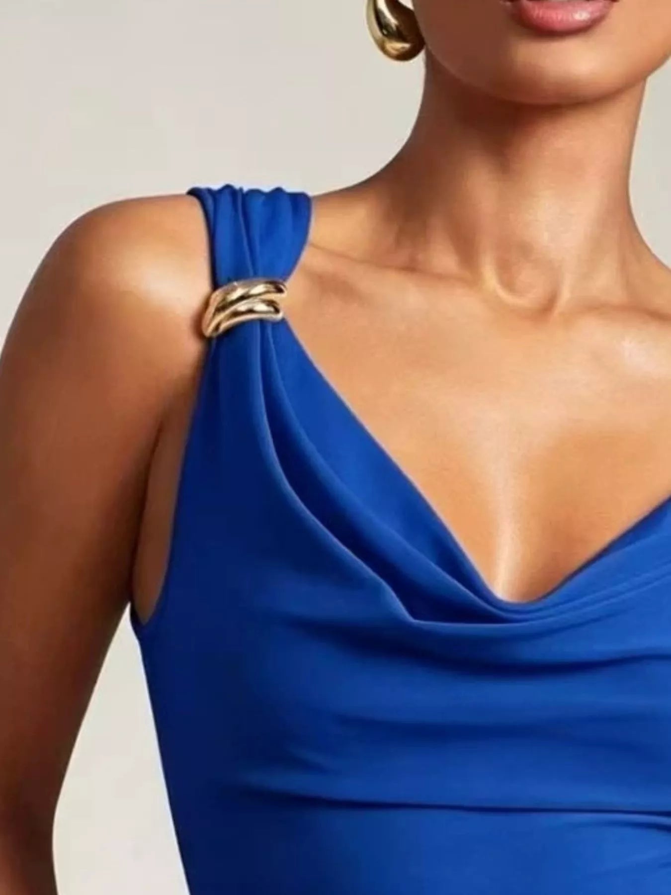 Cowl Neck Tank with Metal Ring Accents  Shop One Place