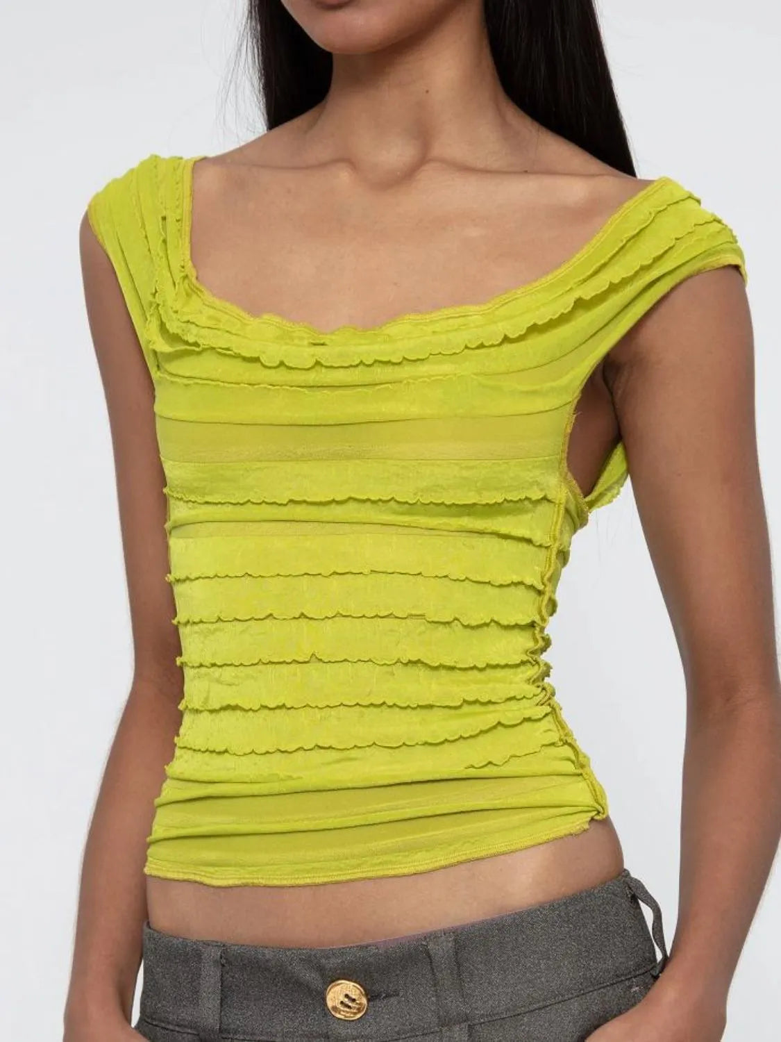 Ruched Solid Tank  Shop One Place