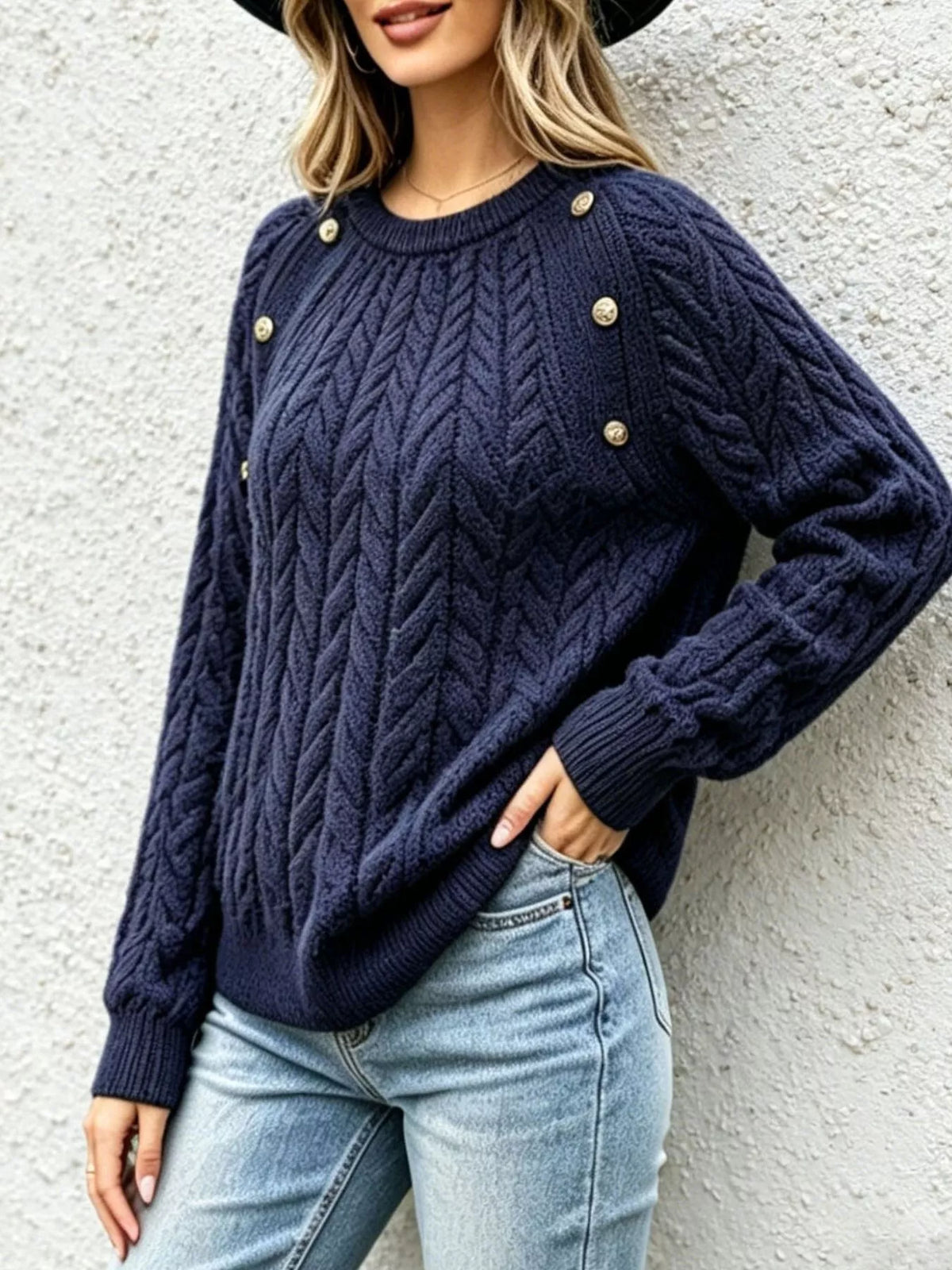 Women's Cable-Knit Raglan Sleeve Sweater – view 2