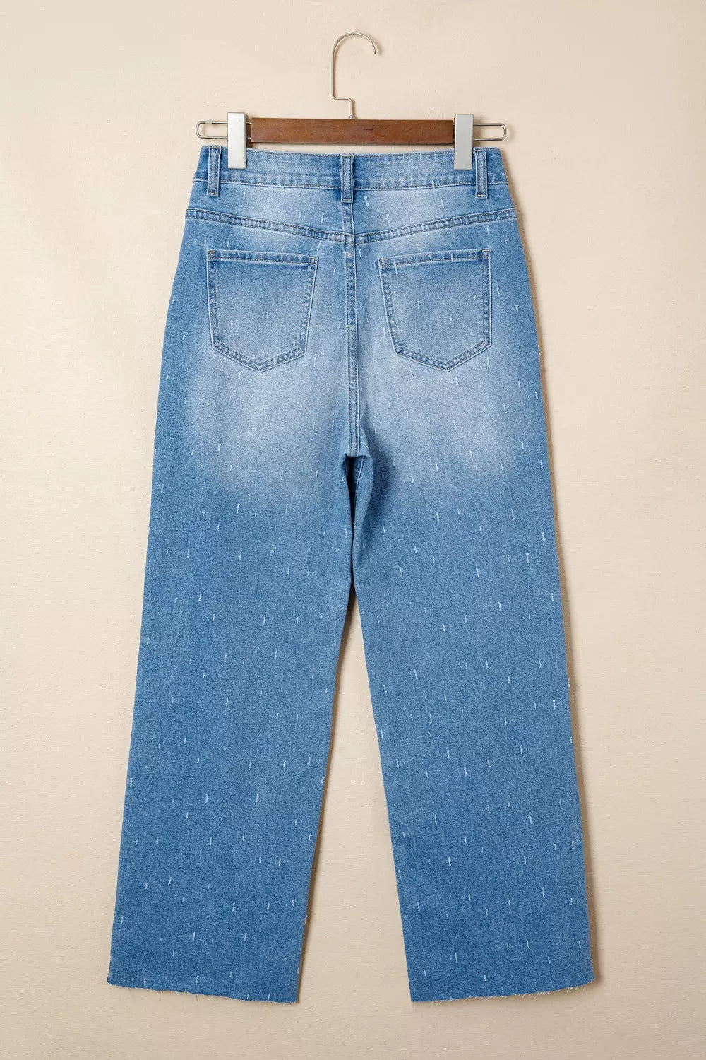 Distressed Detail Tummy Control Raw Hem Jeans  Shop One Place