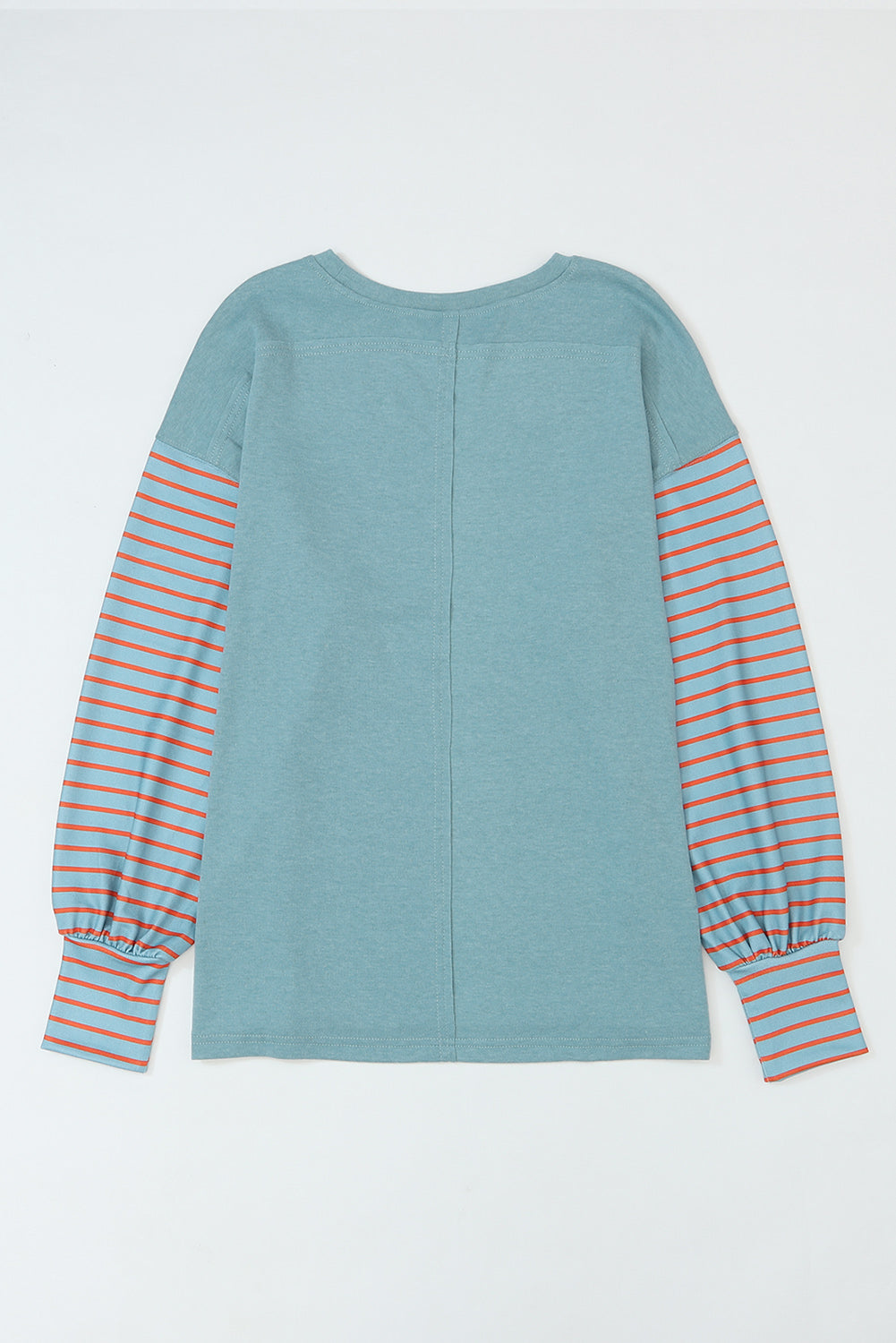 Colorblock Striped Bishop Sleeve Top