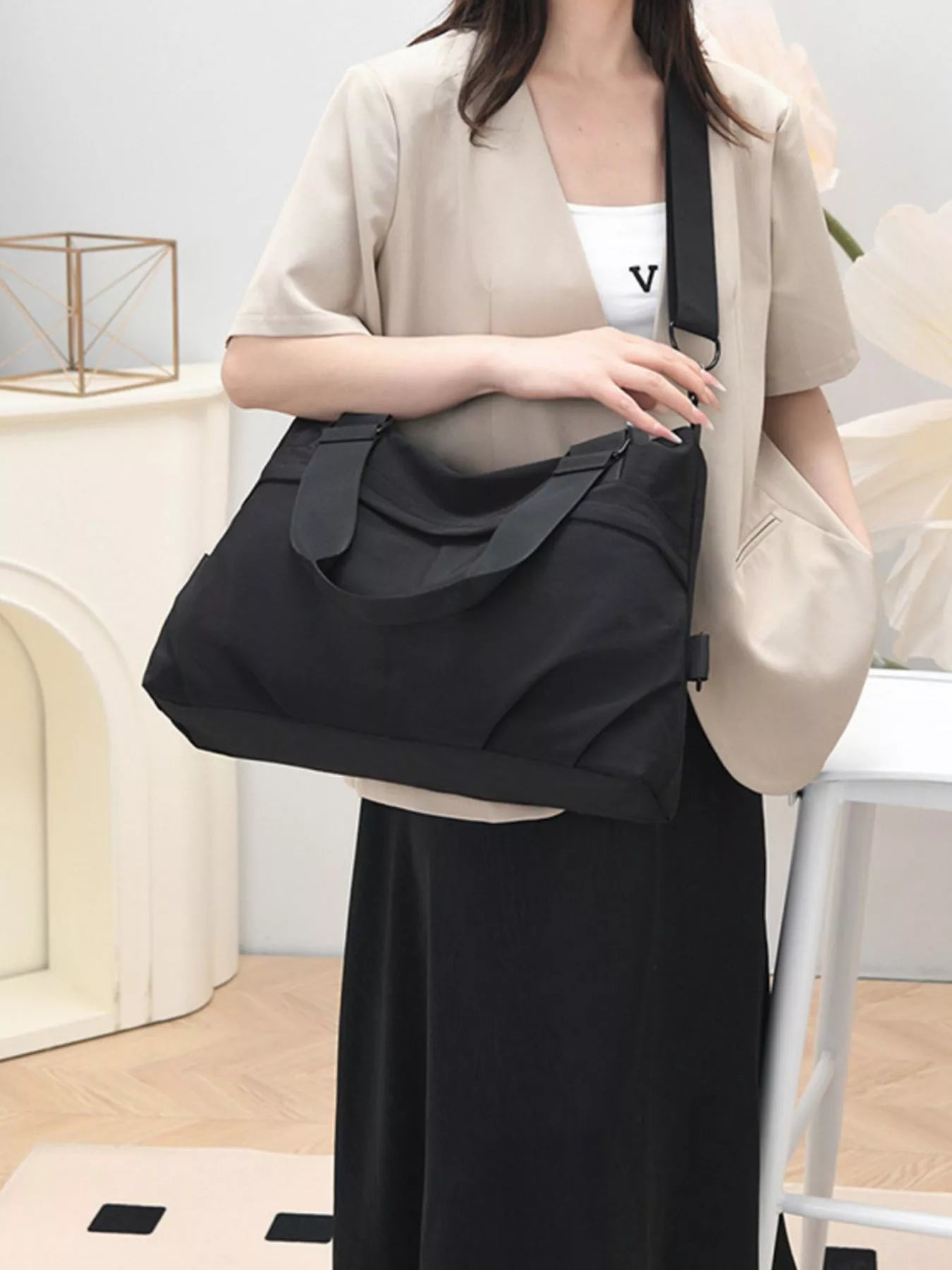 Solid Color Nylon Crossbody Bag  Shop One Place