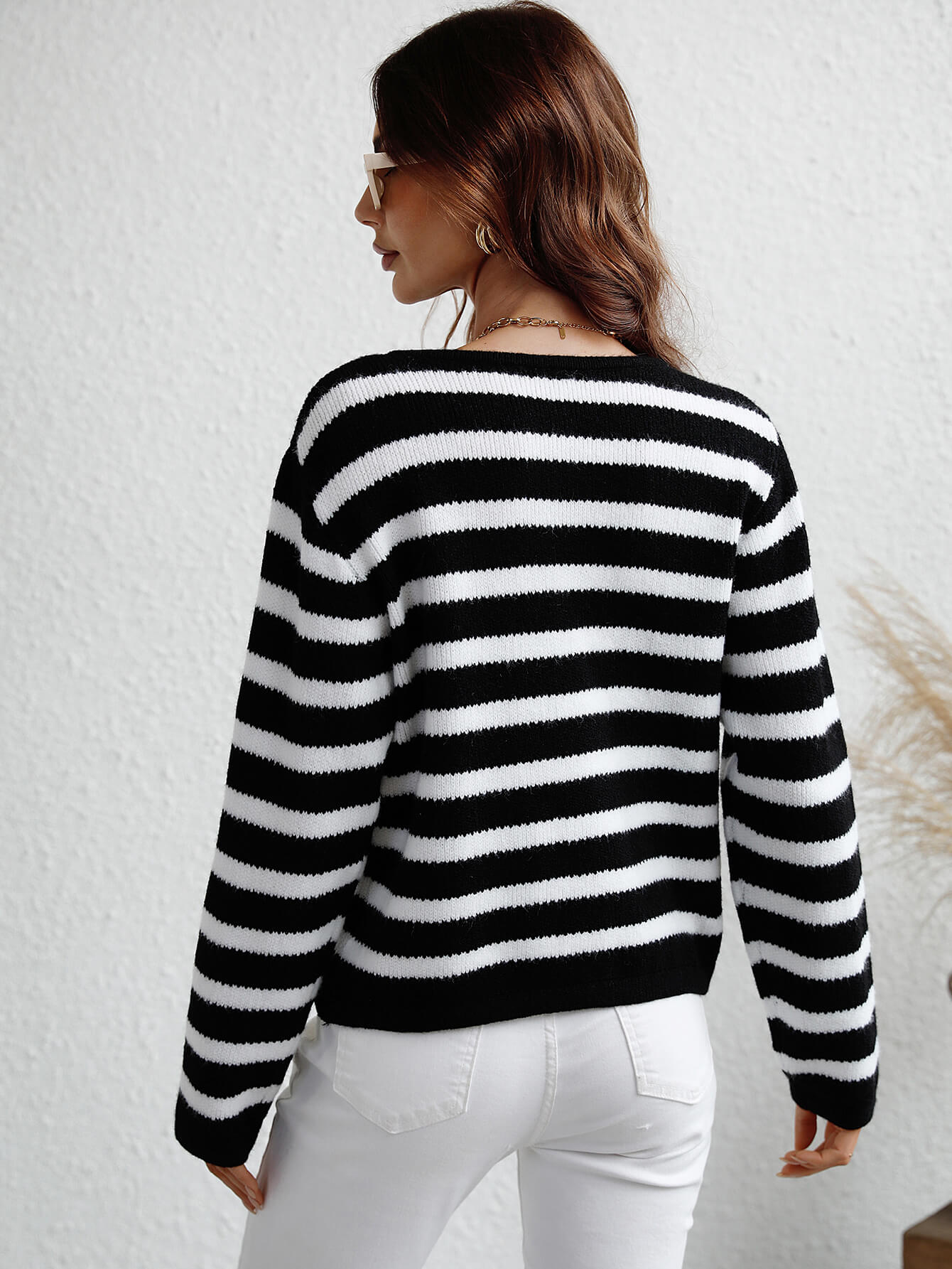 Woven Right Striped Button Front Cardigan  Shop One Place