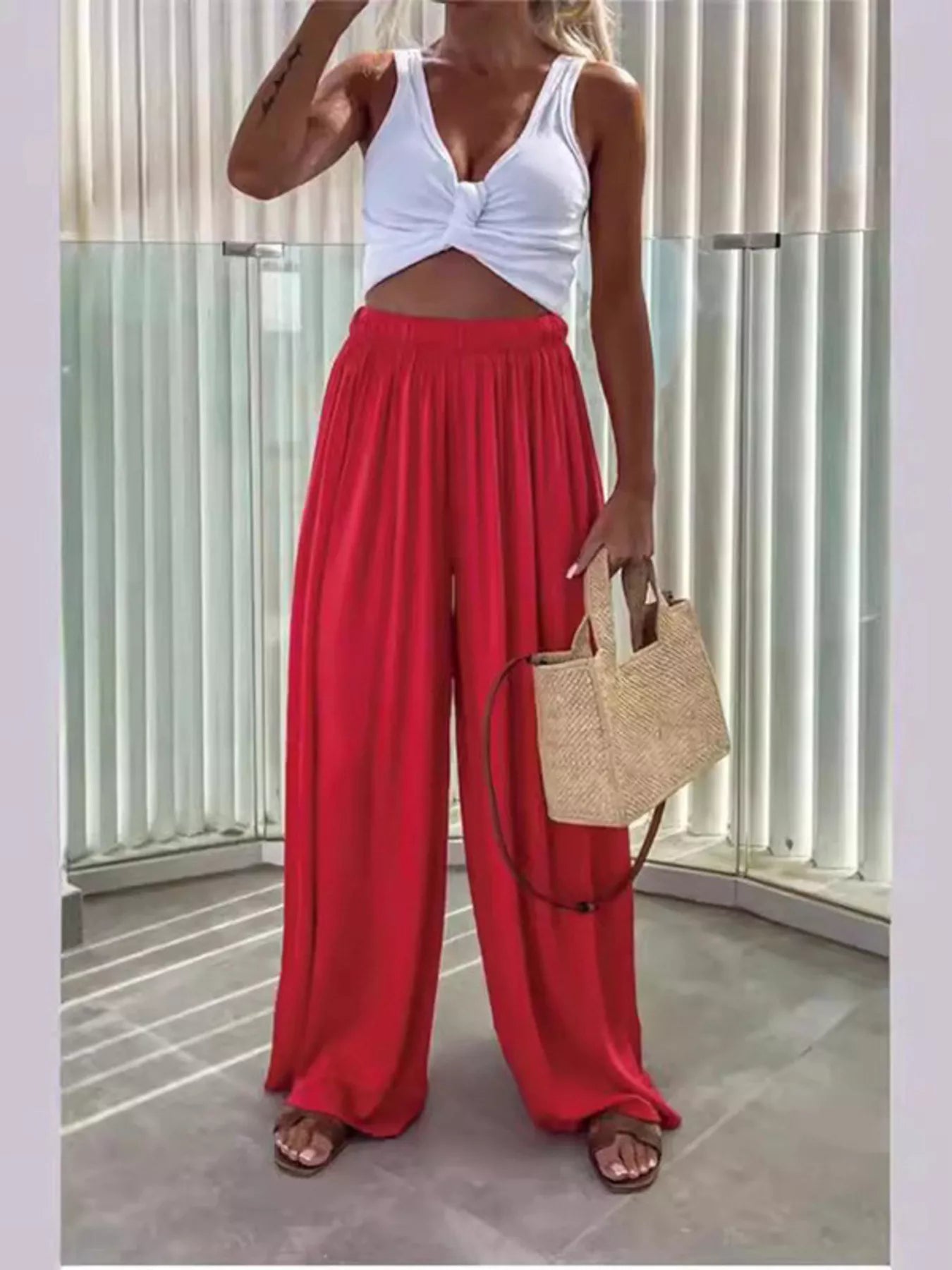 Wide-Leg Flowy Pants  Shop One Place