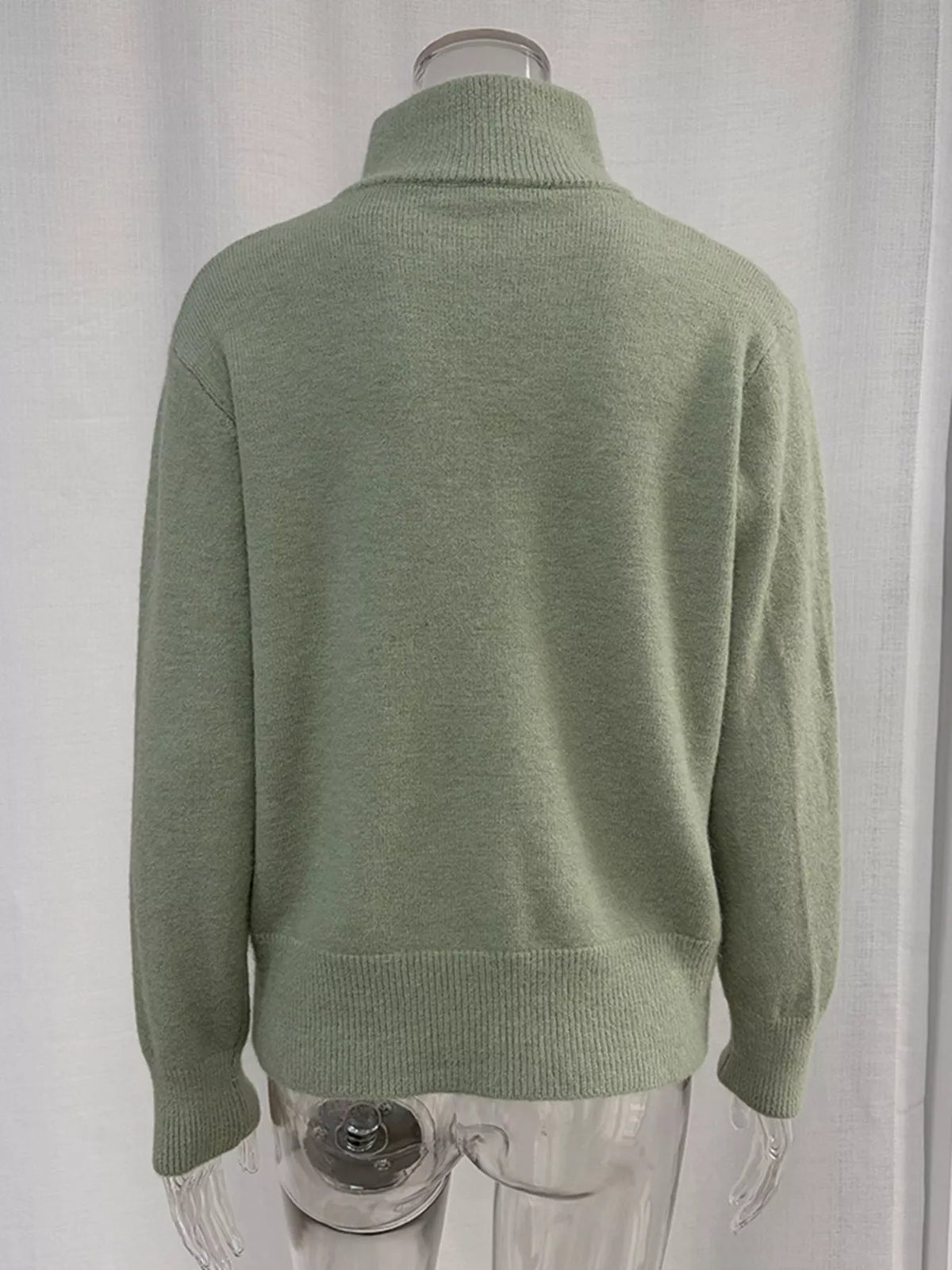 Zip-Up Mock Neck Cardigan and Matching Midi Skirt Sweater Set  Shop One Place