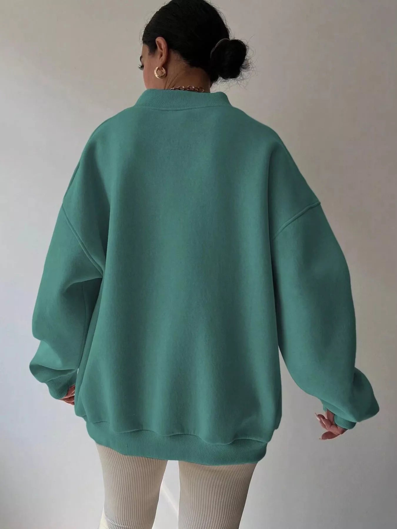Dropped Shoulder Long Sleeve Oversized Sweatshirt  Shop One Place