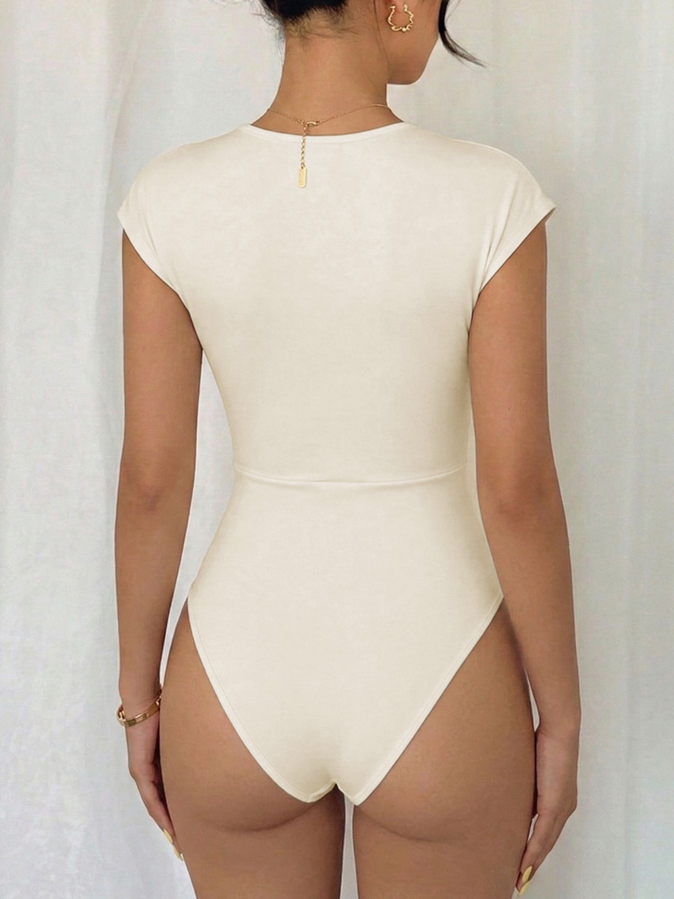 Surplice Cap Sleeve Bodysuit  Shop One Place