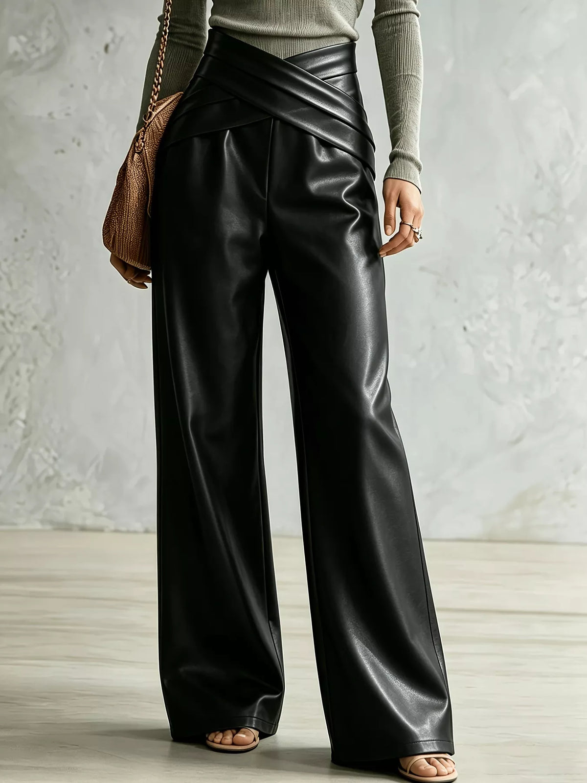 Women's Criss-Cross Detail Wide-Leg Pants – view 4