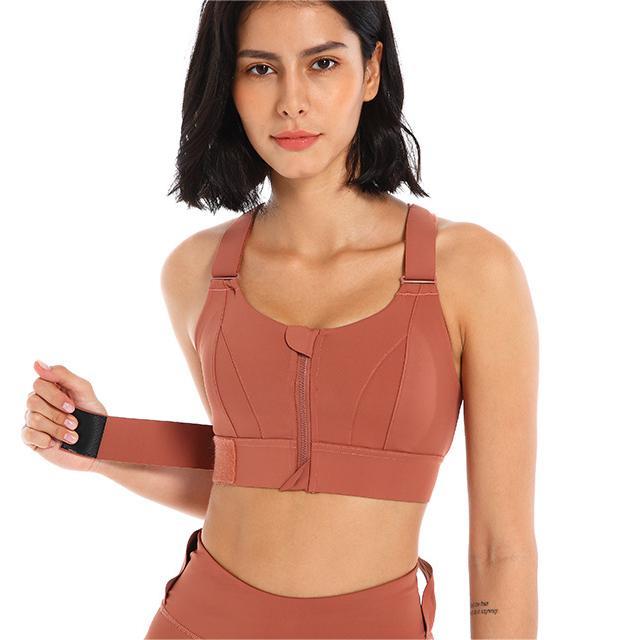 Zipper Sports Underwear Women High Strength Shockproof Running Yoga Beautiful Vest Seamless Push up Workout Bra Bra  Shop One Place