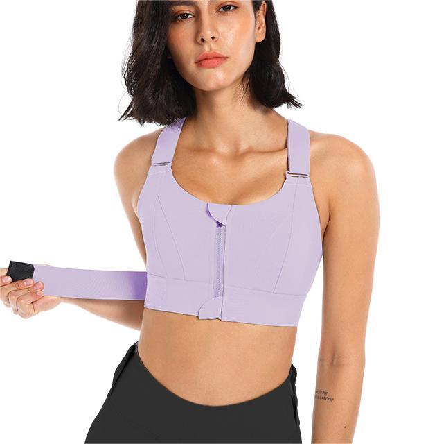 Zipper Sports Underwear Women High Strength Shockproof Running Yoga Beautiful Vest Seamless Push up Workout Bra Bra  Shop One Place