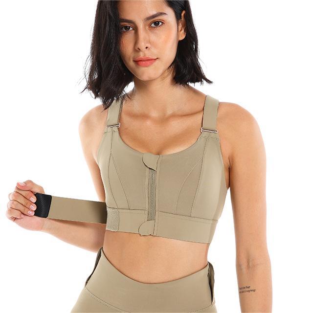 Zipper Sports Underwear Women High Strength Shockproof Running Yoga Beautiful Vest Seamless Push up Workout Bra Bra  Shop One Place