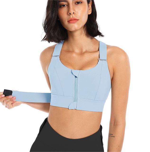 Zipper Sports Underwear Women High Strength Shockproof Running Yoga Beautiful Vest Seamless Push up Workout Bra Bra  Shop One Place