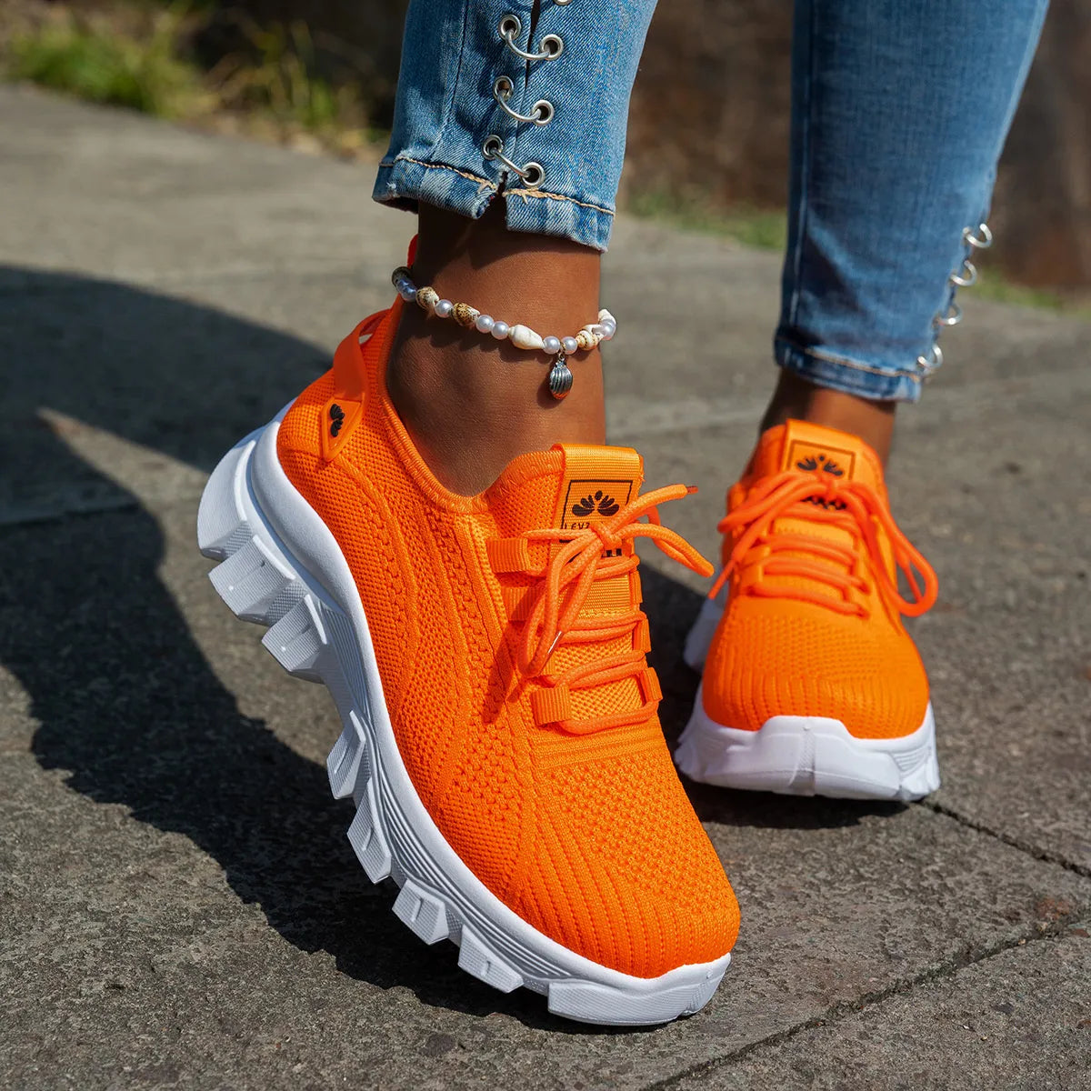 Mesh Lace Up Platform Athletic  Shop One Place