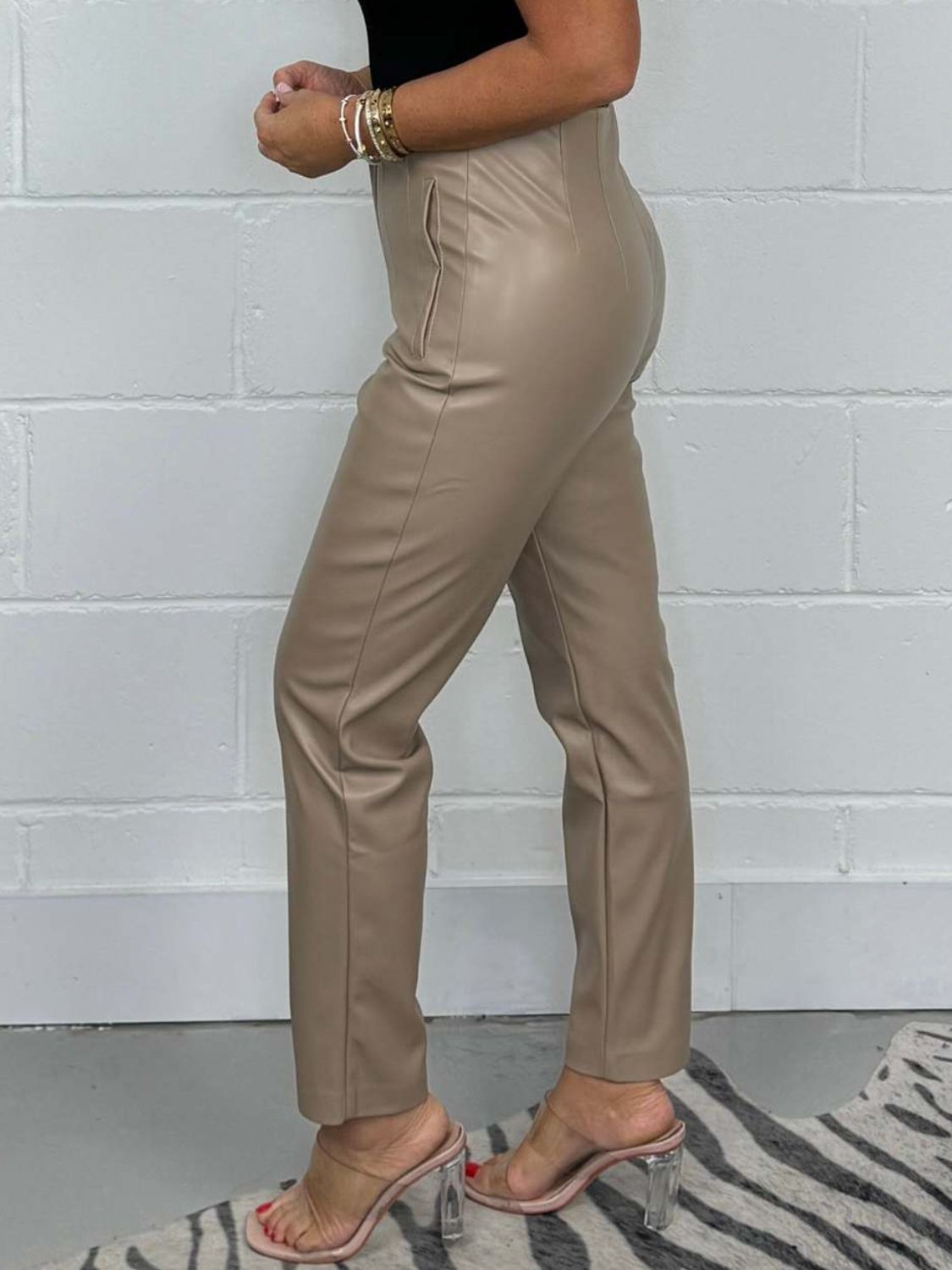 Full Size High Waist Straight Pants