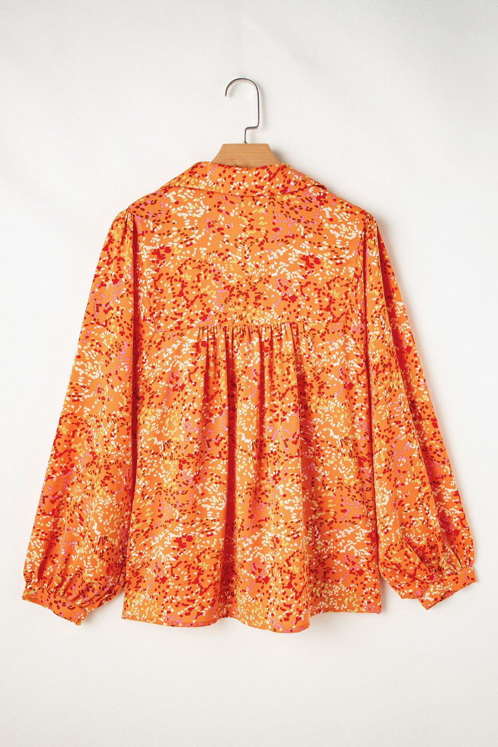 Bonbon Abstract Print Loose Fit Collared V Neck Babydoll Blouse  Shop One Place