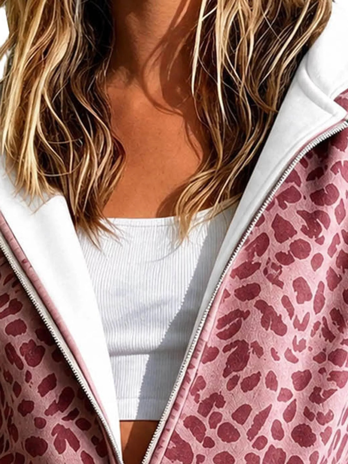 Women's Leopard Print Zip-Up Hoodie – view 12