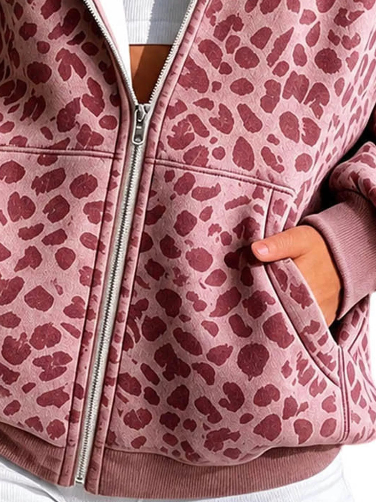 Women's Leopard Print Zip-Up Hoodie – view 13