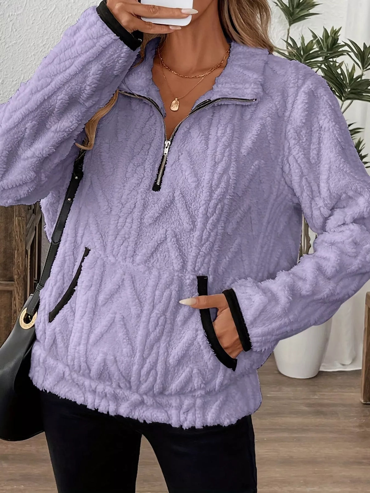 Women's Quarter-Zip Sherpa Sweatshirt – view 37
