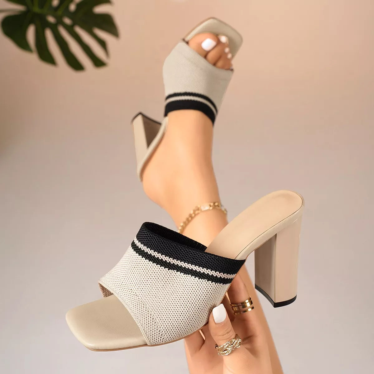 Open Toe Block Heels Sandals  Shop One Place