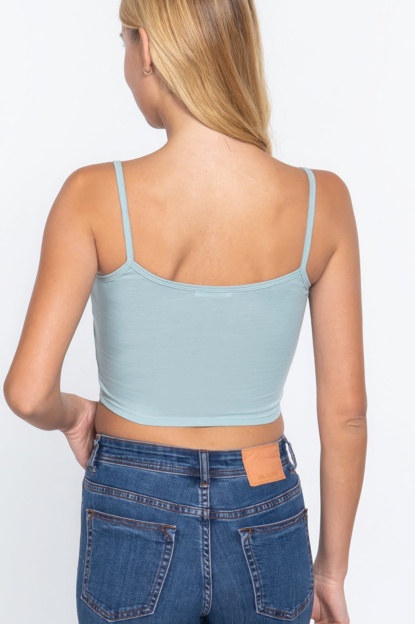 Round Neck W/removable Bra Cup Cotton Spandex Bra Top  Shop One Place