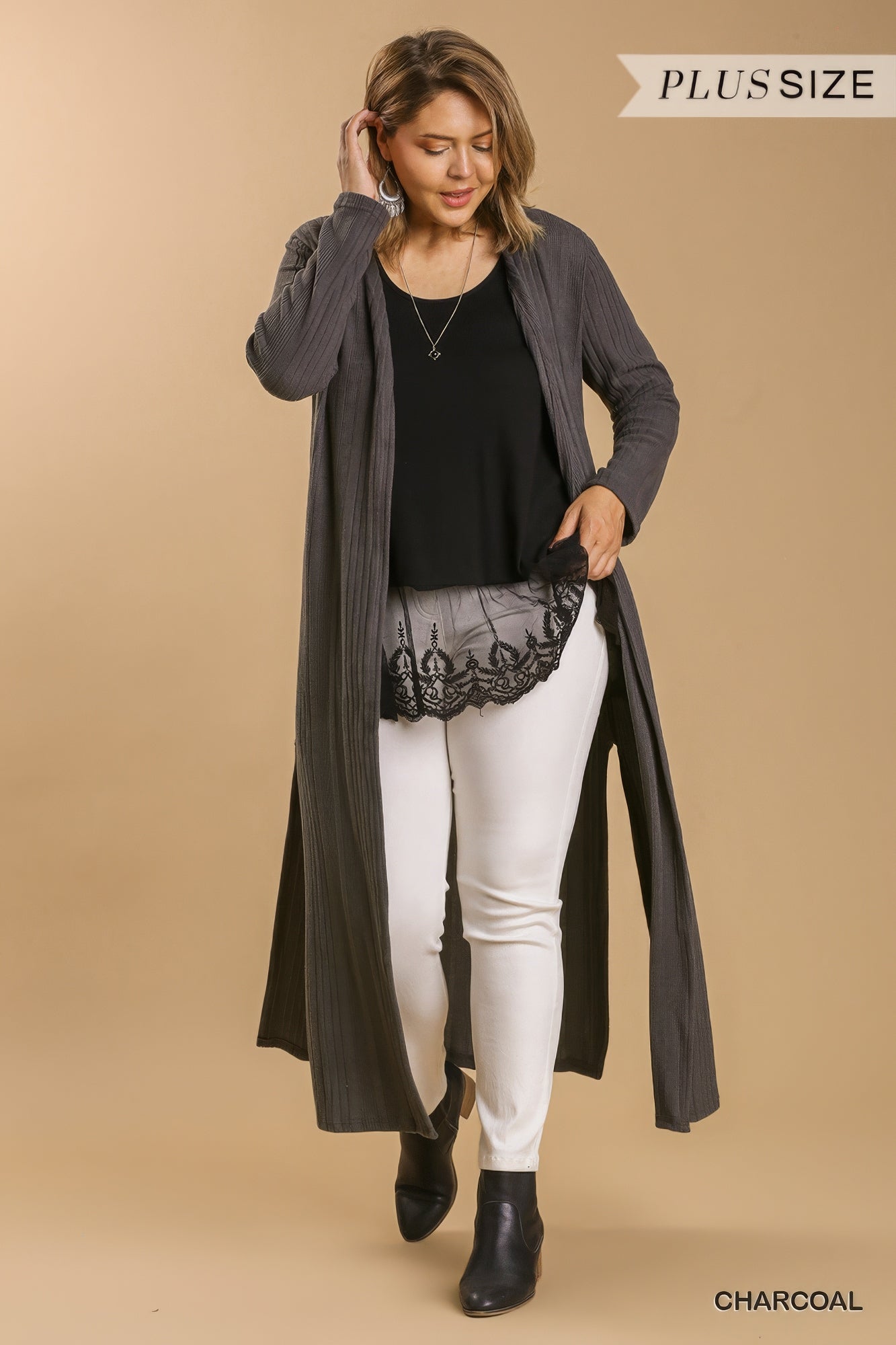 Open Front Long Body Cardigan  Shop One Place