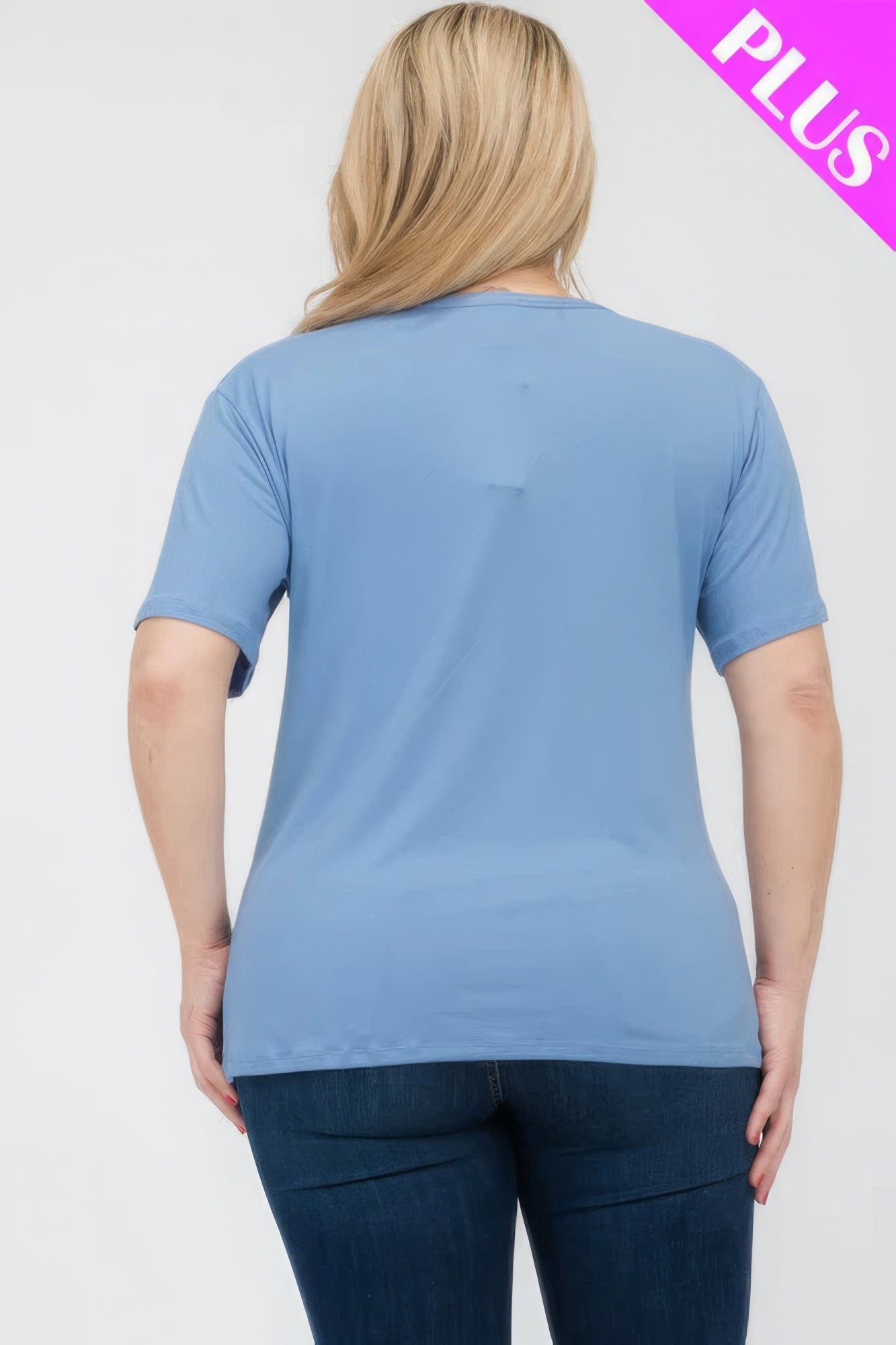 Plus Size Basic Short Sleeve T-shirt  Shop One Place