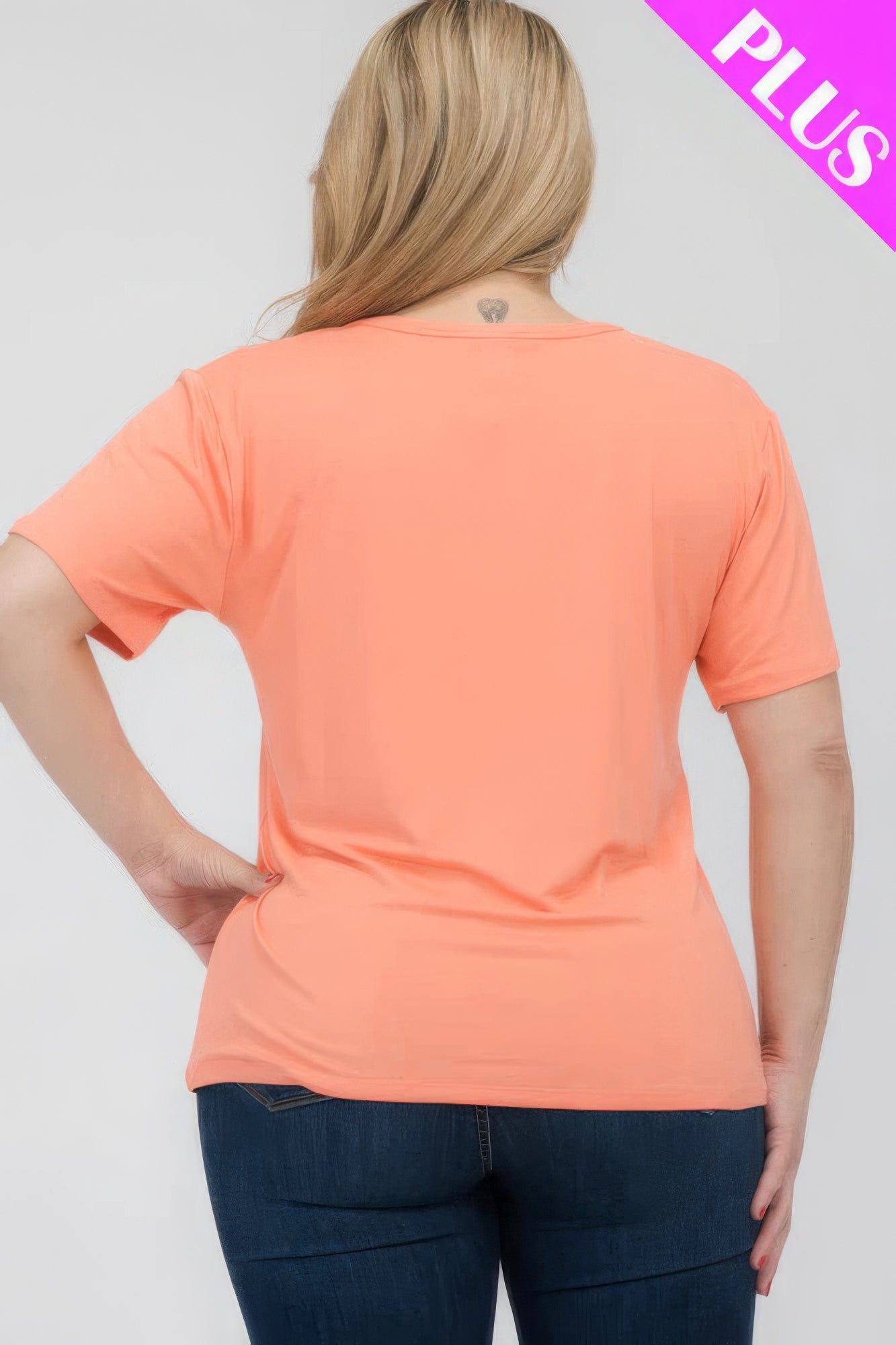 Plus Size Basic Short Sleeve T-shirt  Shop One Place