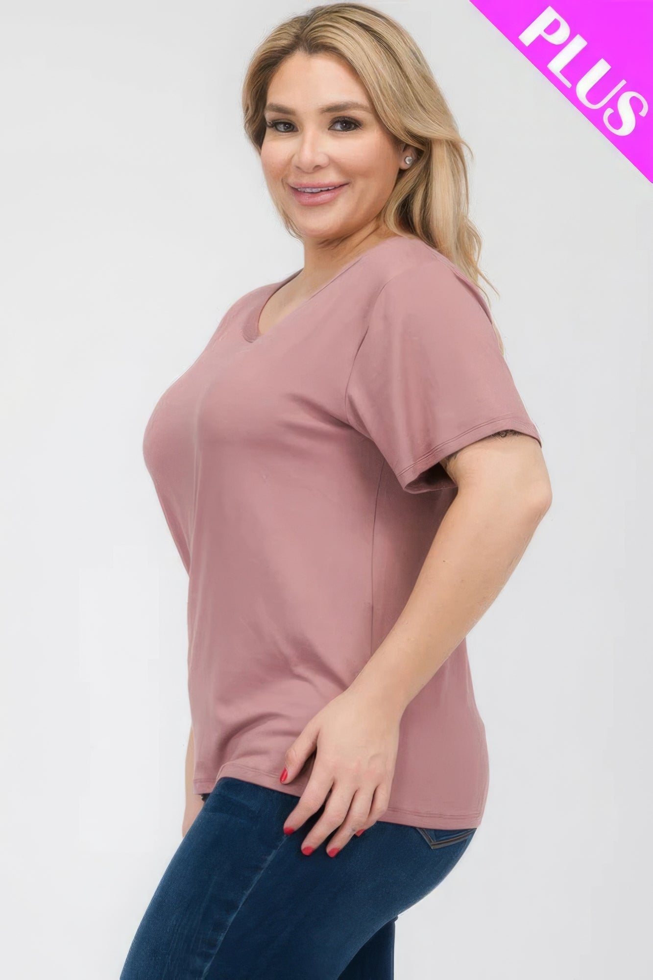 Plus Size Basic Short Sleeve T-shirt  Shop One Place