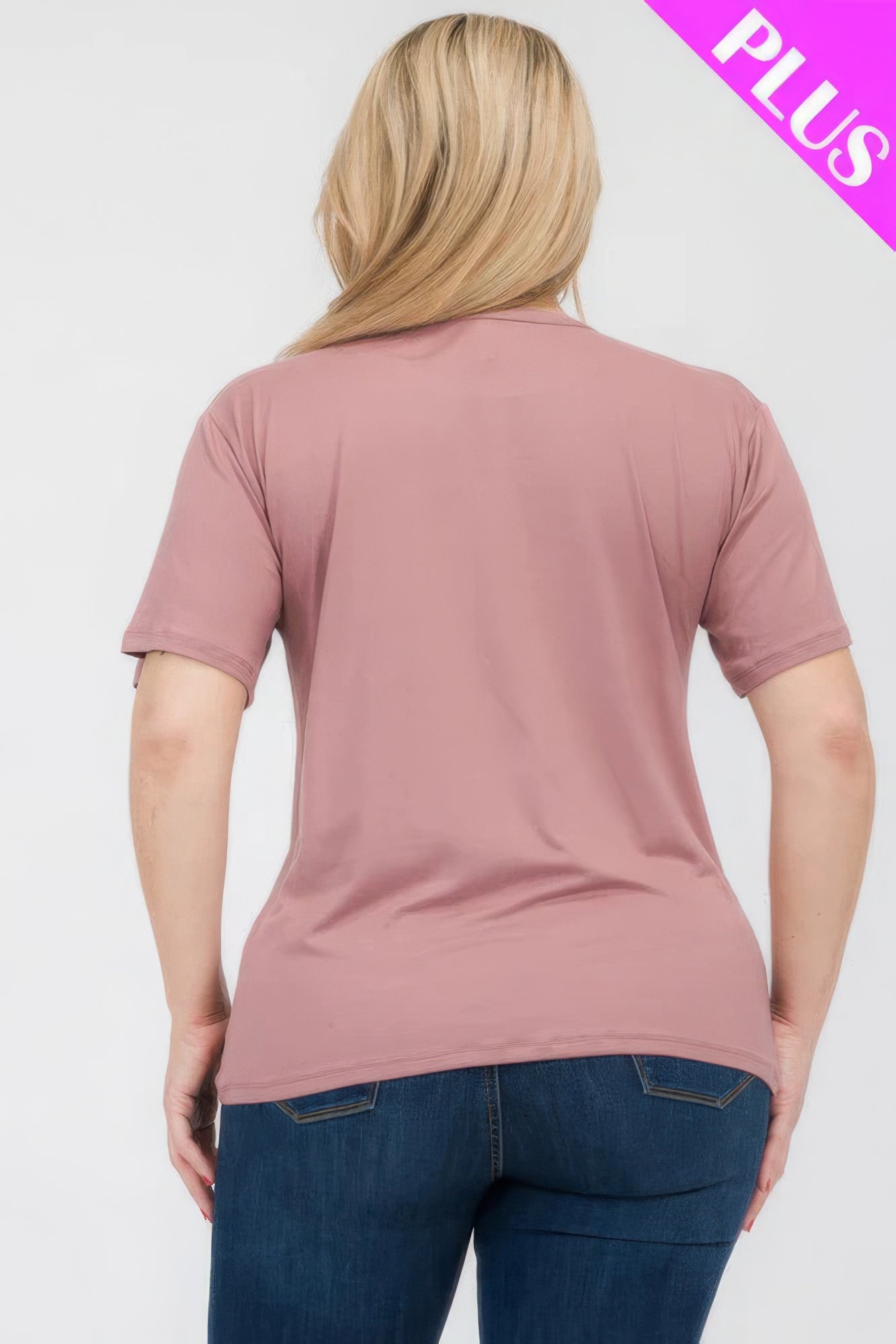 Plus Size Basic Short Sleeve T-shirt  Shop One Place