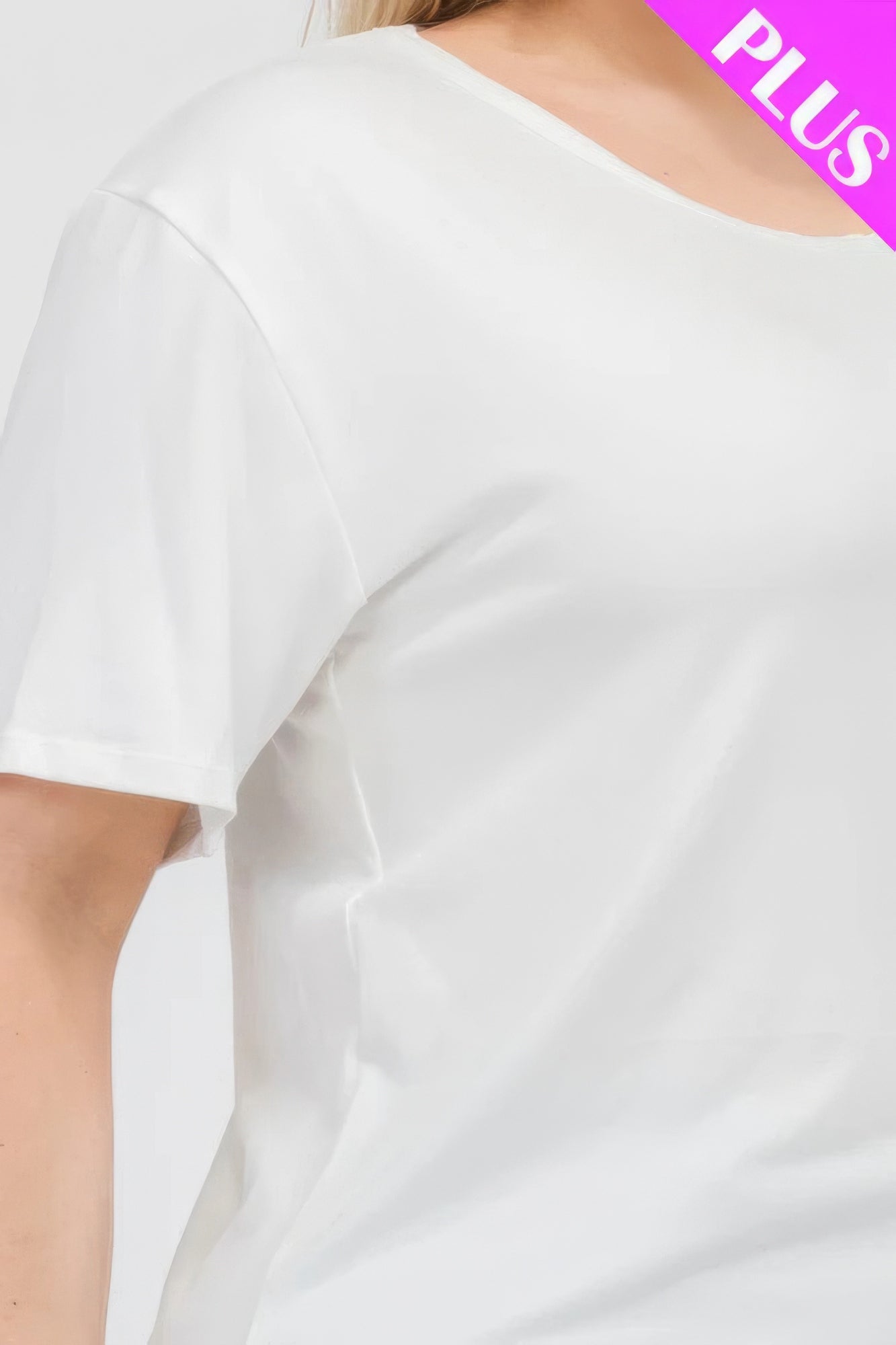 Plus Size Basic Short Sleeve T-shirt  Shop One Place