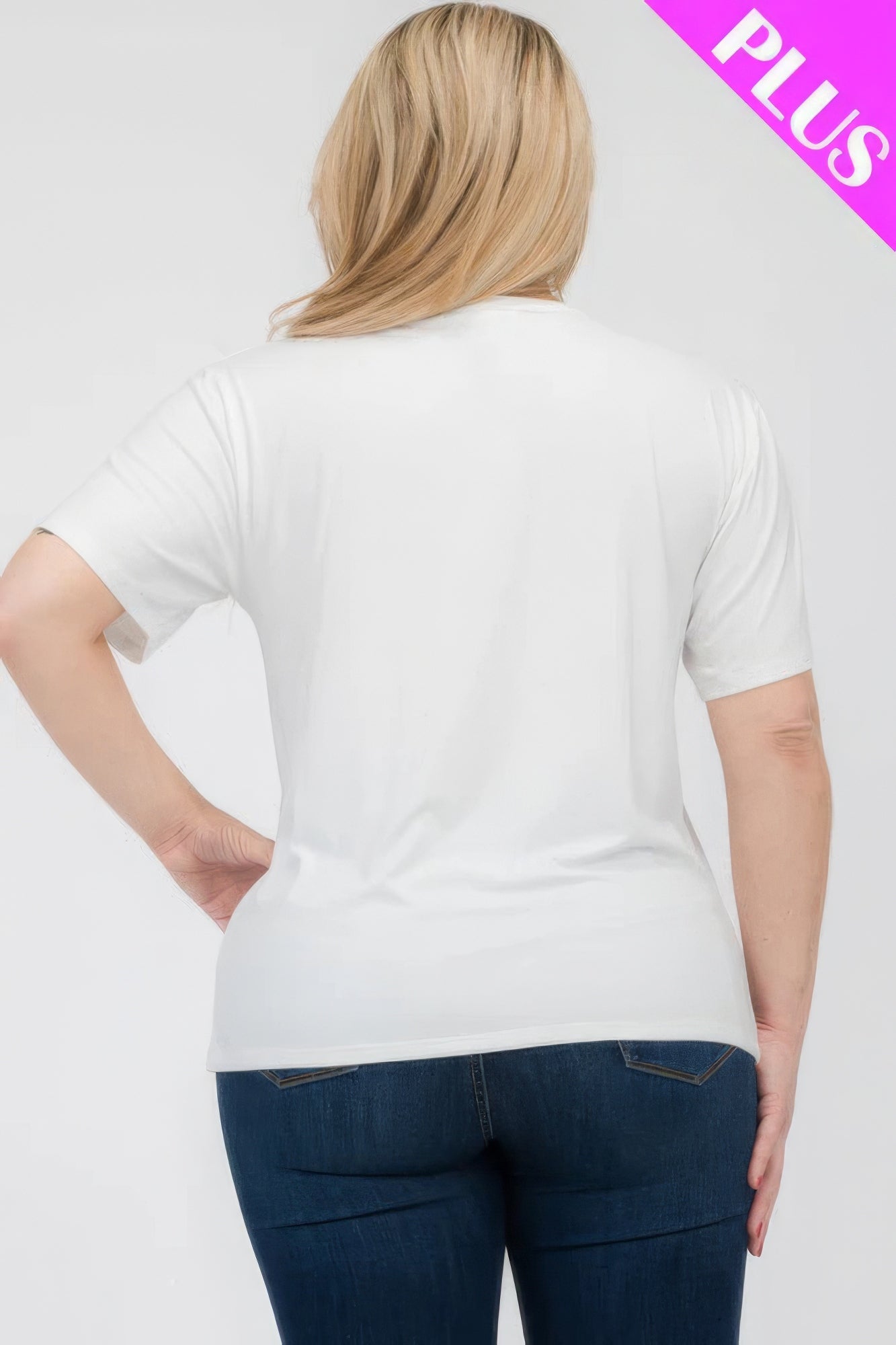 Plus Size Basic Short Sleeve T-shirt  Shop One Place