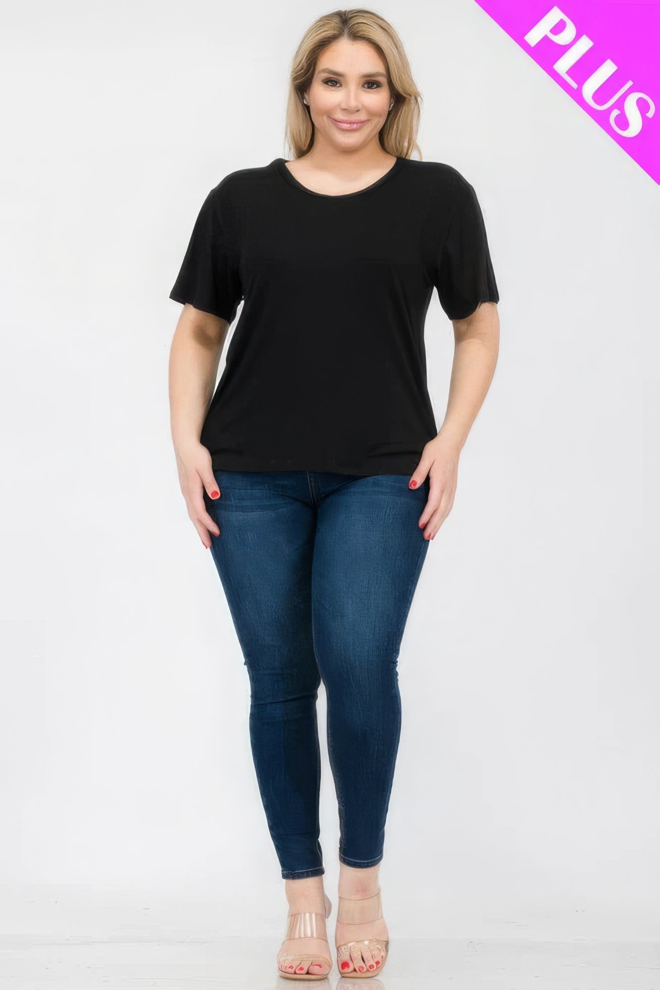 Plus Size Basic Short Sleeve T-shirt  Shop One Place