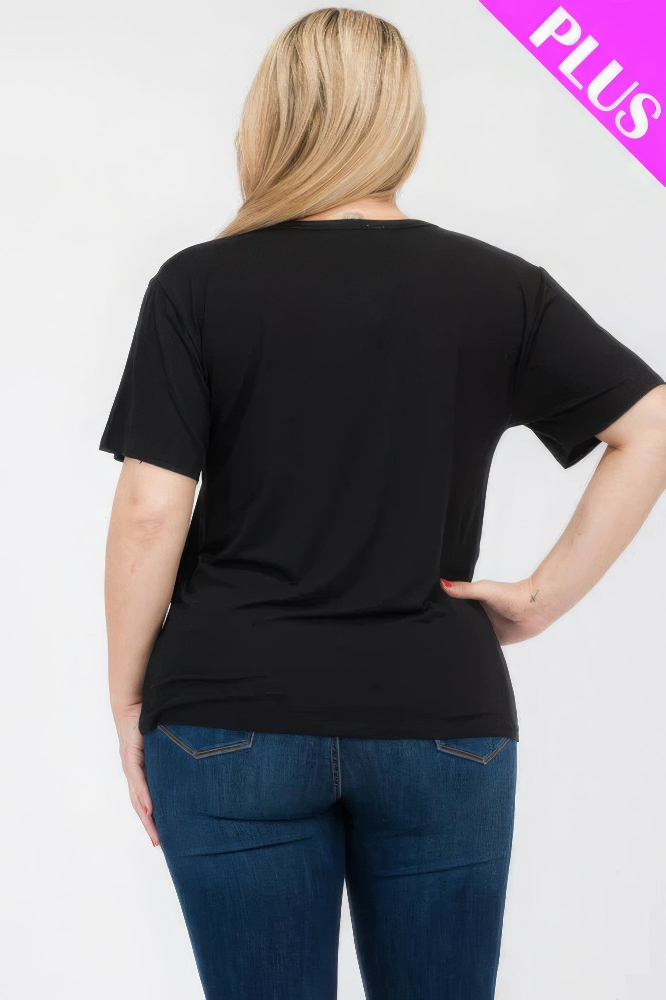 Plus Size Basic Short Sleeve T-shirt  Shop One Place
