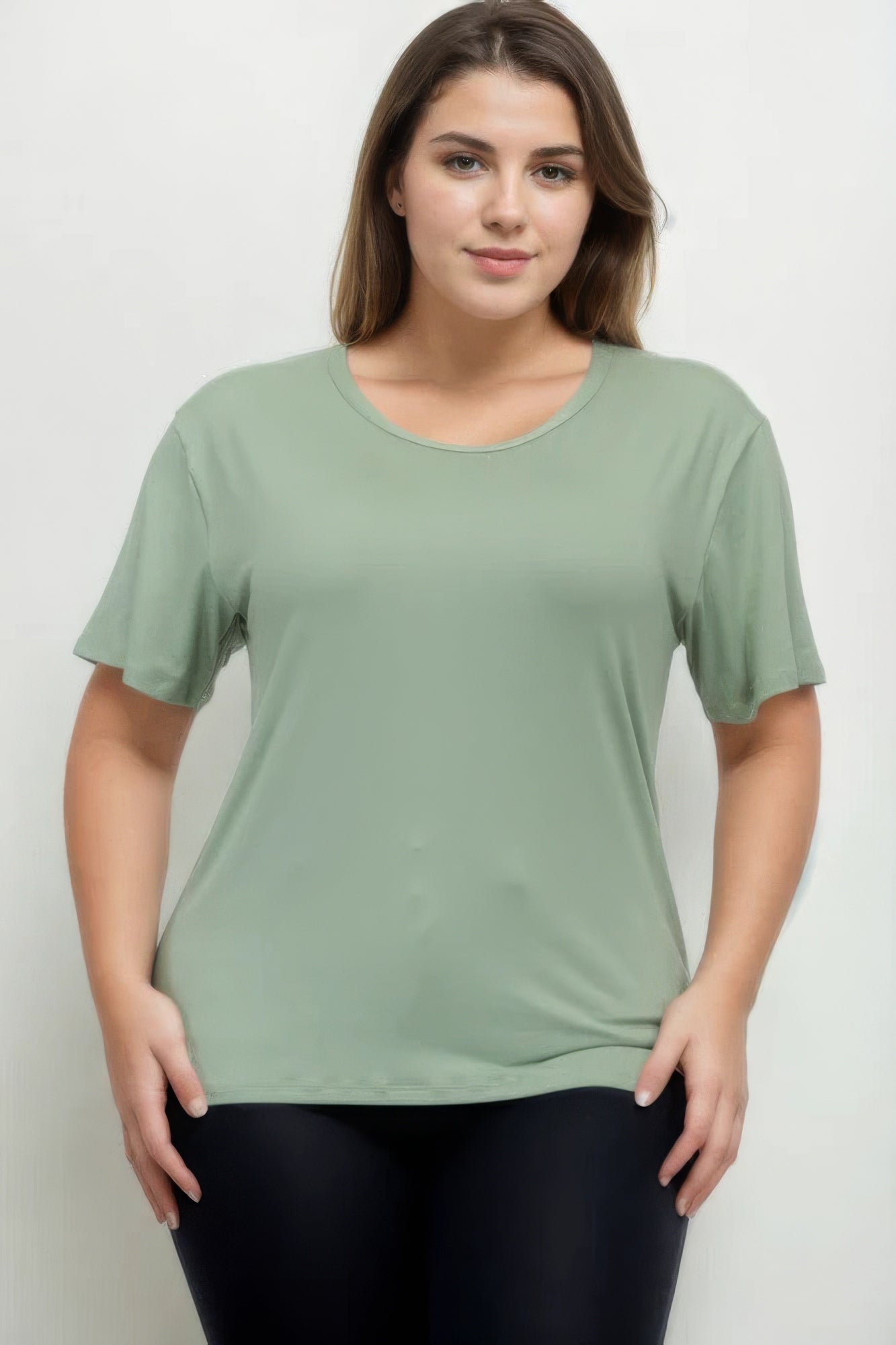 Plus Size Basic Short Sleeve T-shirt  Shop One Place