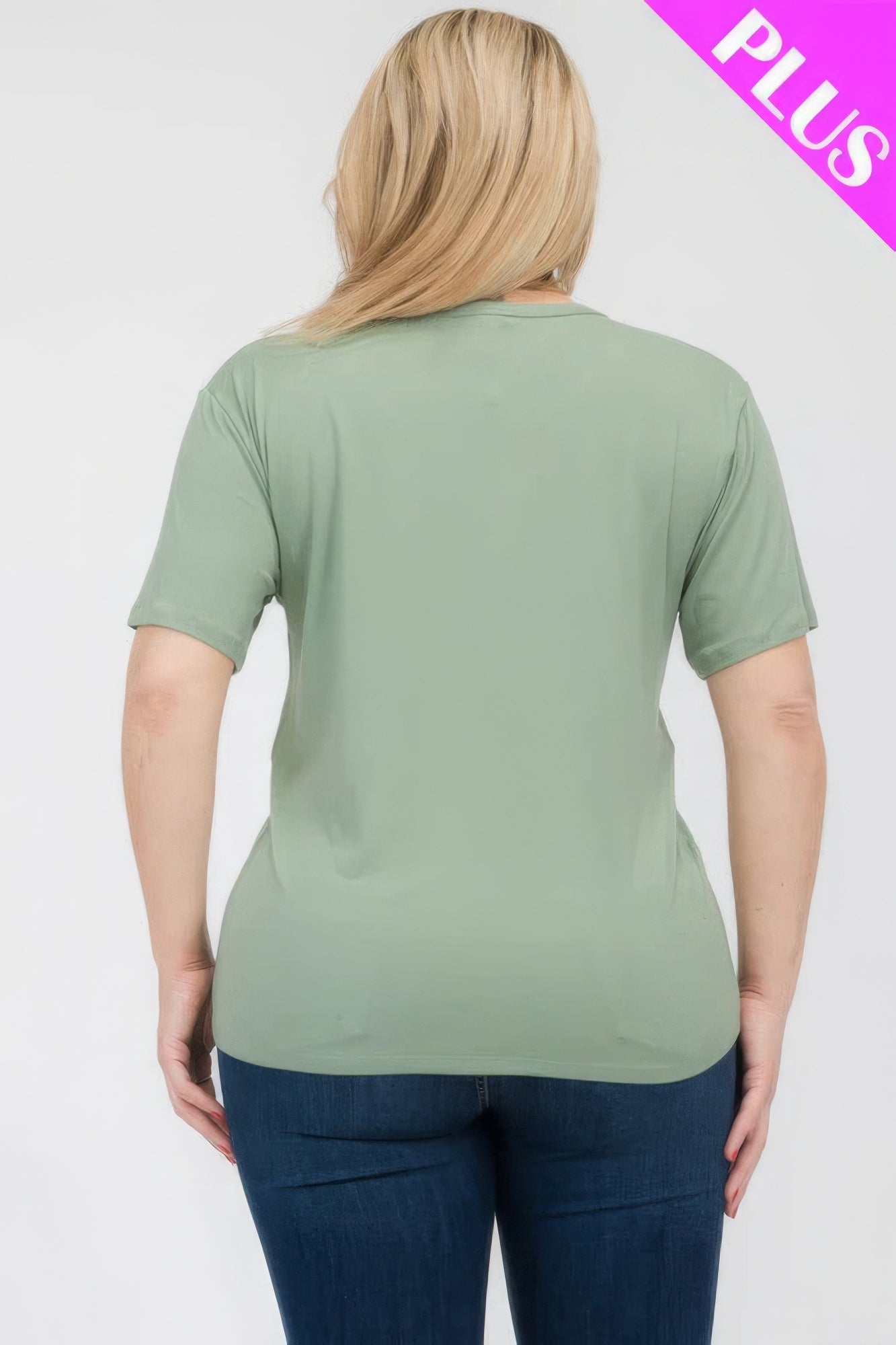 Plus Size Basic Short Sleeve T-shirt  Shop One Place