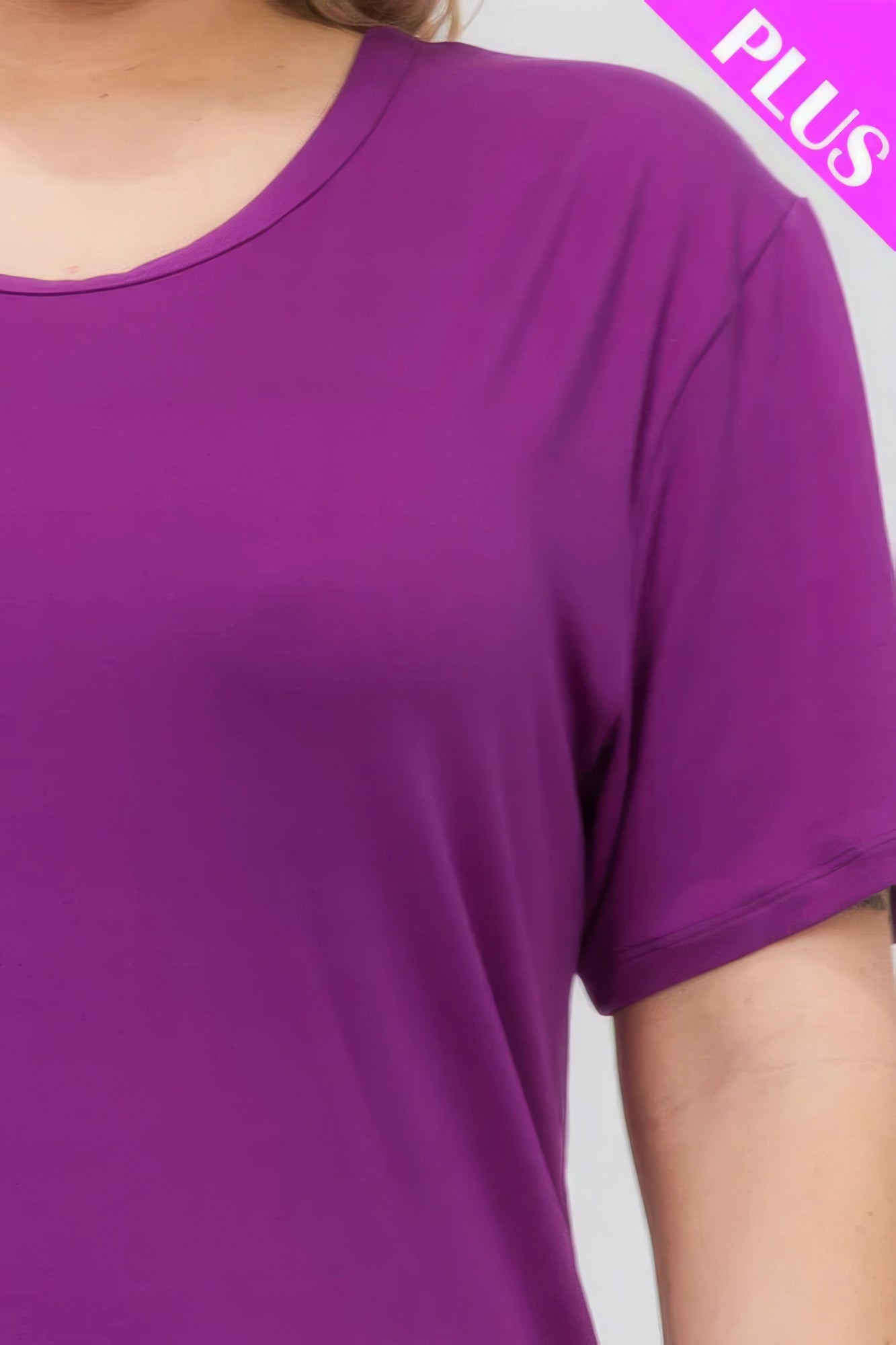 Plus Size Basic Short Sleeve T-shirt  Shop One Place