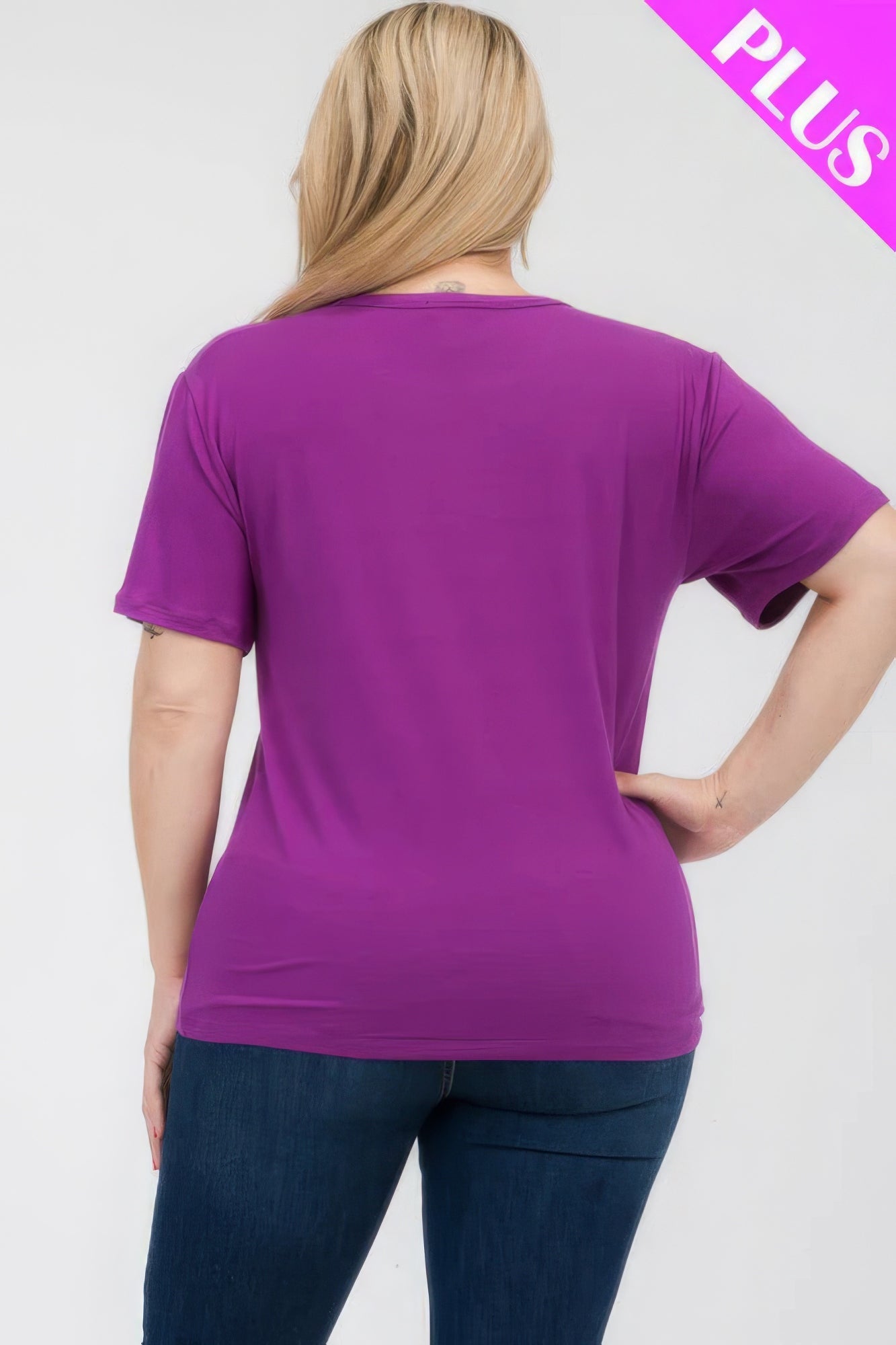 Plus Size Basic Short Sleeve T-shirt  Shop One Place