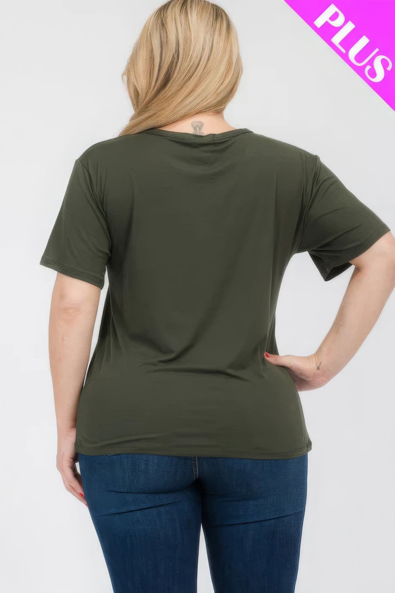 Plus Size Basic Short Sleeve T-shirt  Shop One Place