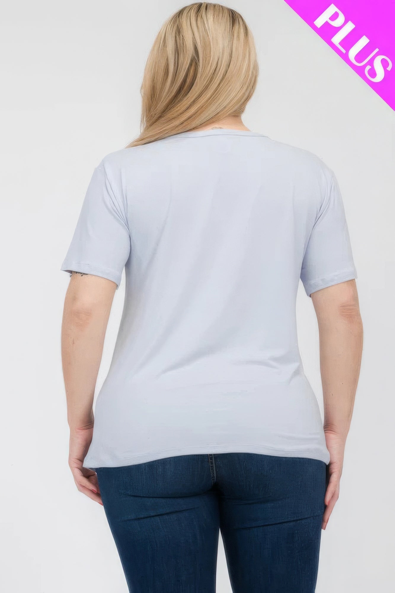 Plus Size Basic Short Sleeve T-shirt  Shop One Place