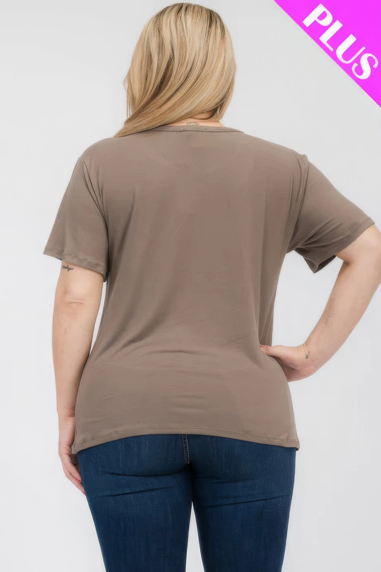 Plus Size Basic Short Sleeve T-shirt  Shop One Place