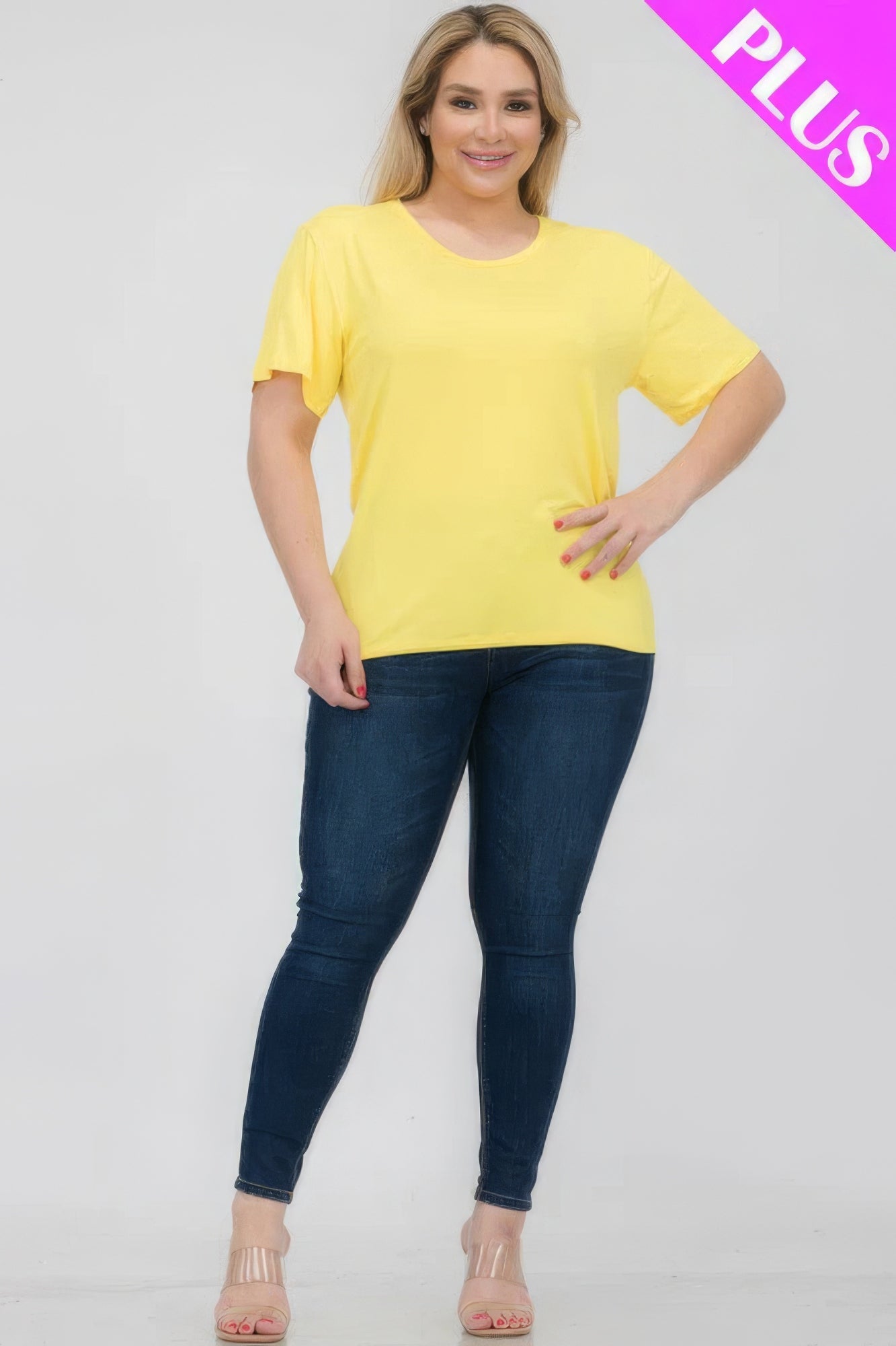 Plus Size Basic Short Sleeve T-shirt  Shop One Place