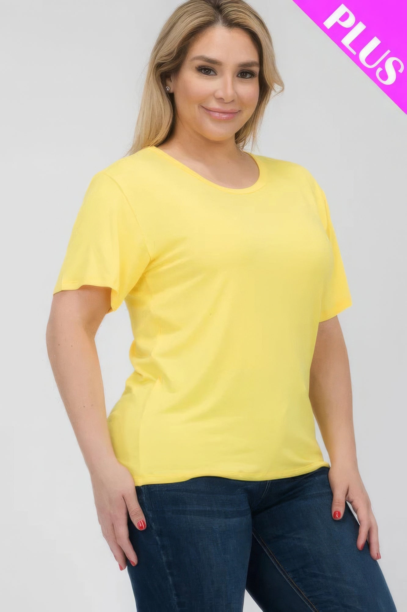 Plus Size Basic Short Sleeve T-shirt  Shop One Place