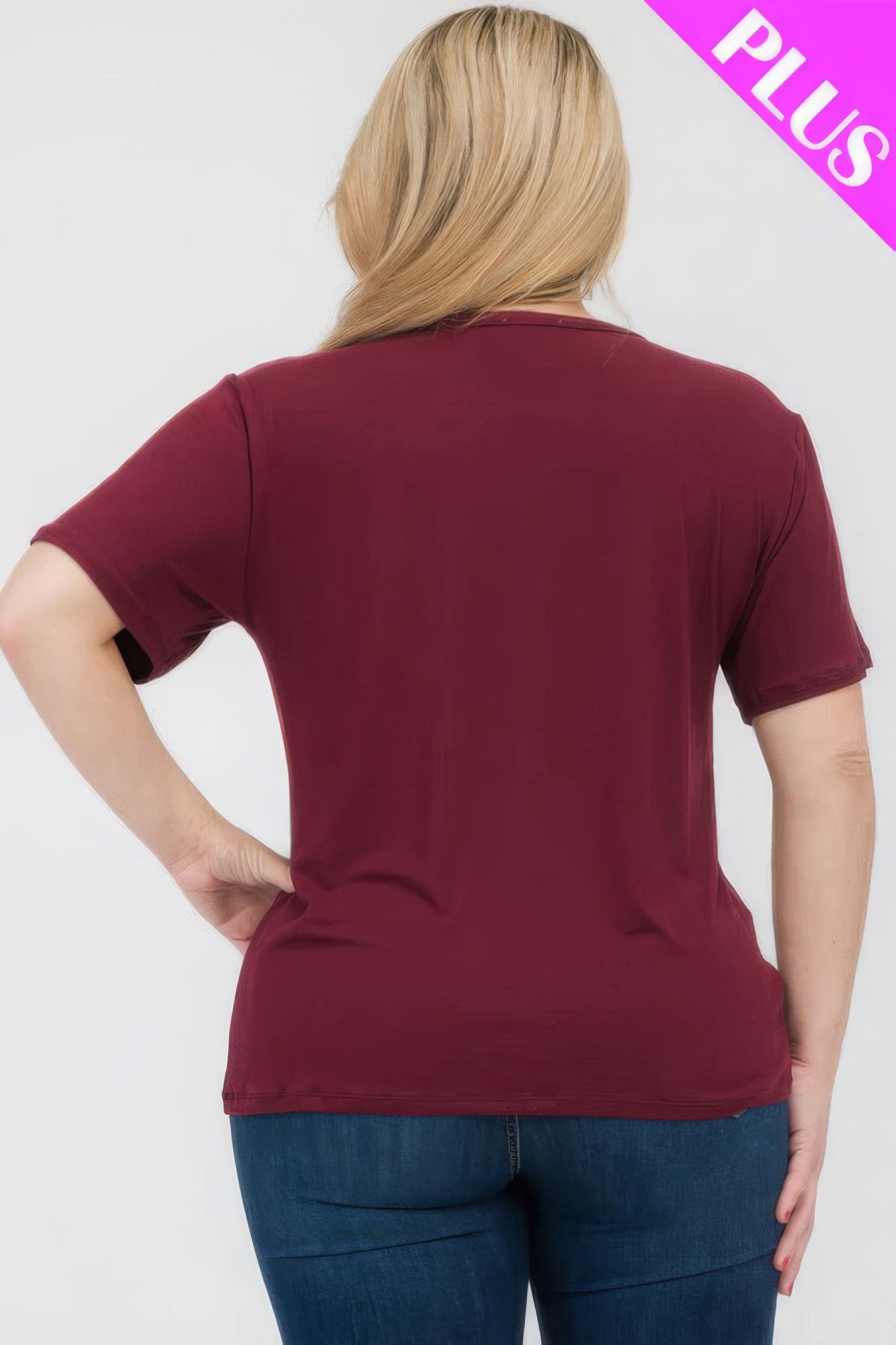 Plus Size Basic Short Sleeve T-shirt  Shop One Place